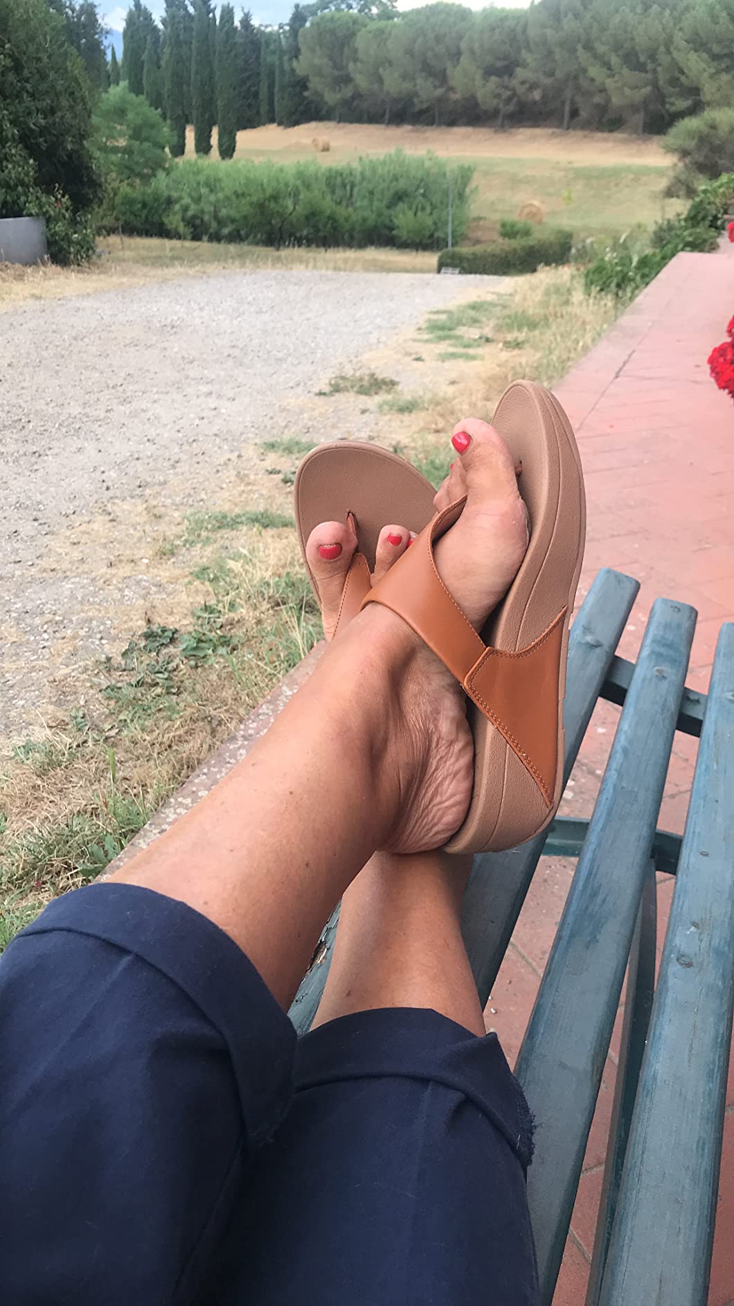 FitFlop Lulu Leather Toepost sandali donna pelle metallizzata