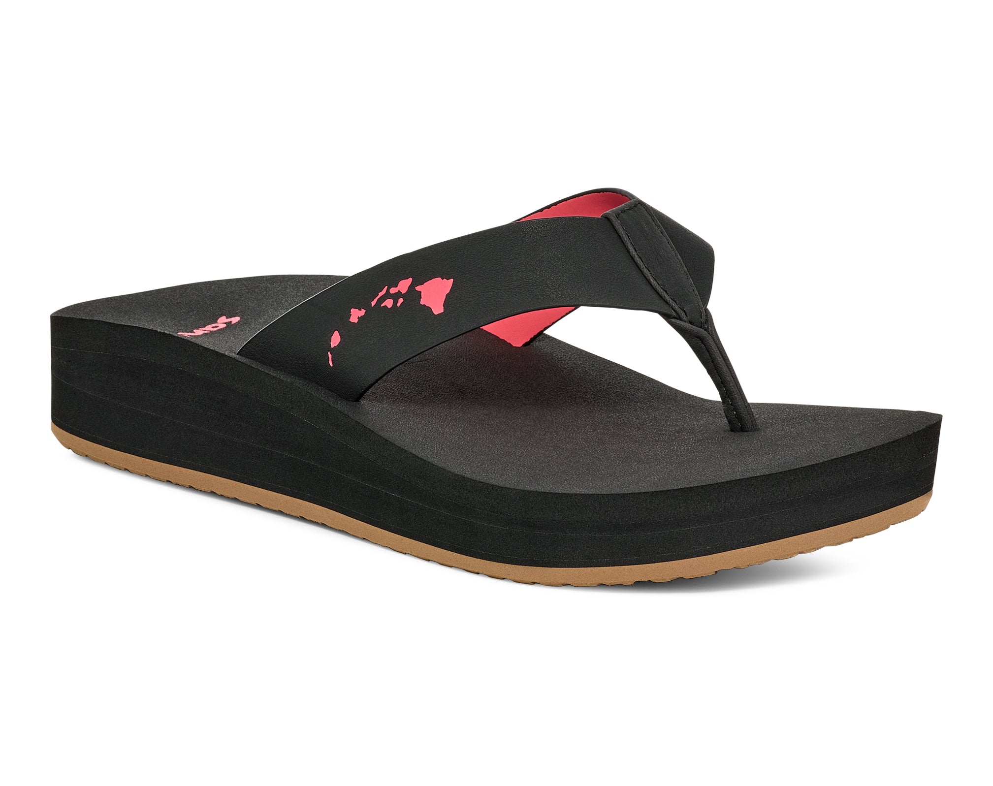 Sanuk Highland Hawaii infradito donna Black platform