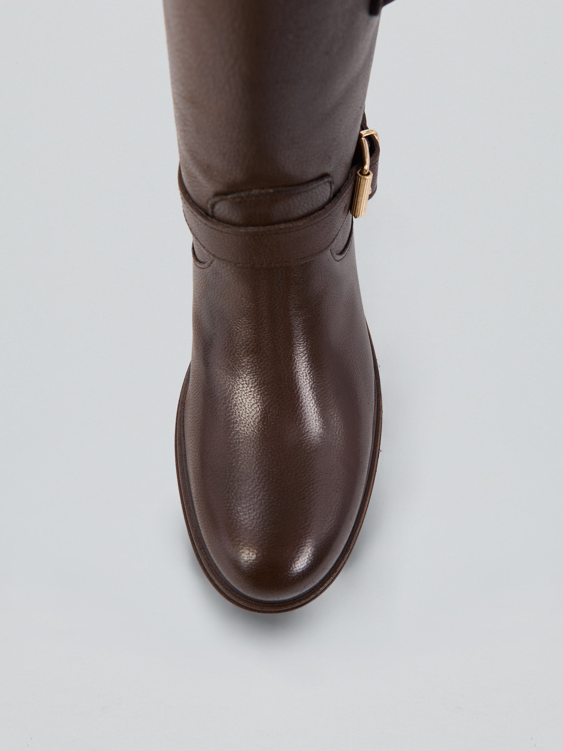 Ovyè Stivali con tacco stivaletti pelle cioccolato 3 cm