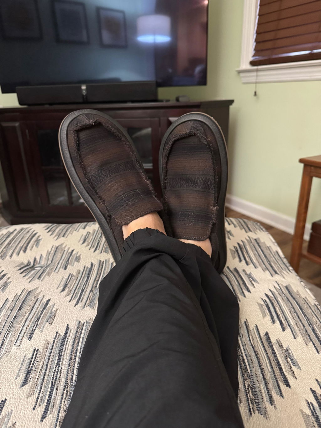 Sanuk Chiba Blanket Slip on uomo tessuto marroni comode
