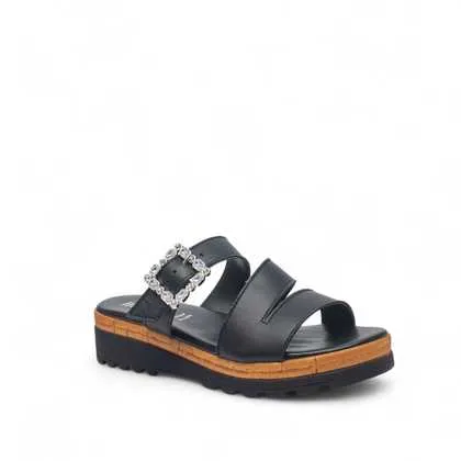 Cinzia Soft Sandali Donna Pelle Fondo Gomma Nero