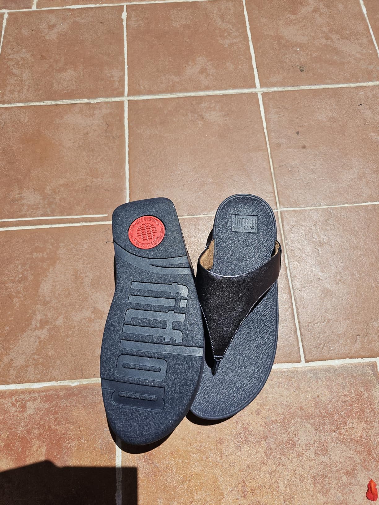FitFlop Lulu Leather Toepost sandali donna pelle metallizzata