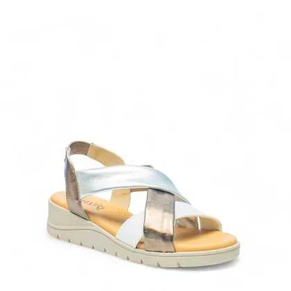 Cinzia Soft Sandali Plomo Scarpe Donna Pelle Zeppa Gomma