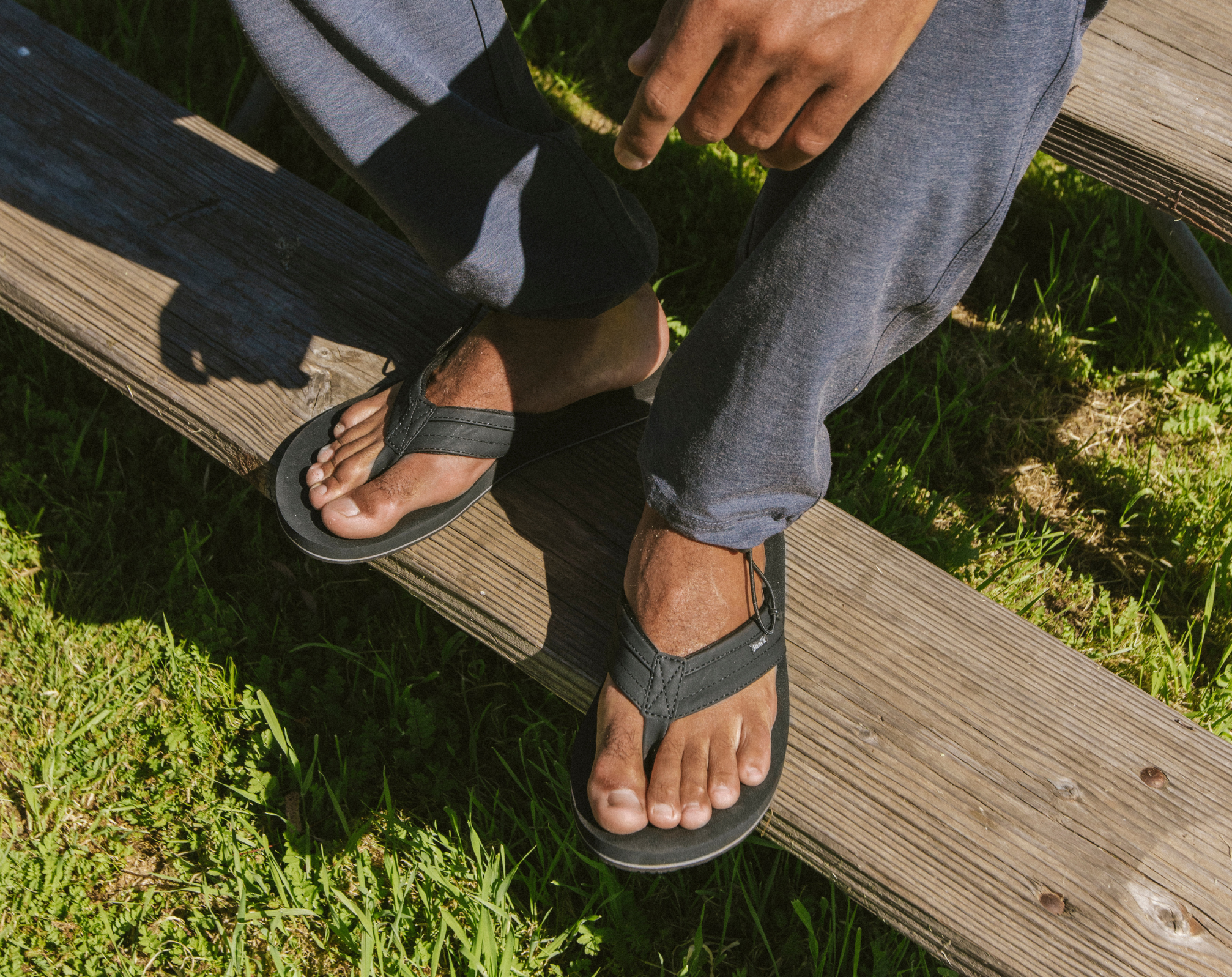 Sanuk Ziggy St Sandali Uomo Nero Schiuma Morbida