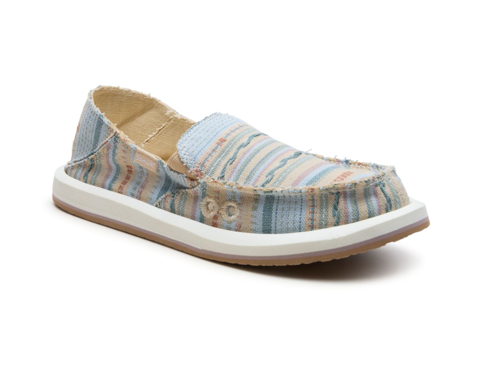 Sanuk Donna Blanket slip on donna Pearl Blue cotone