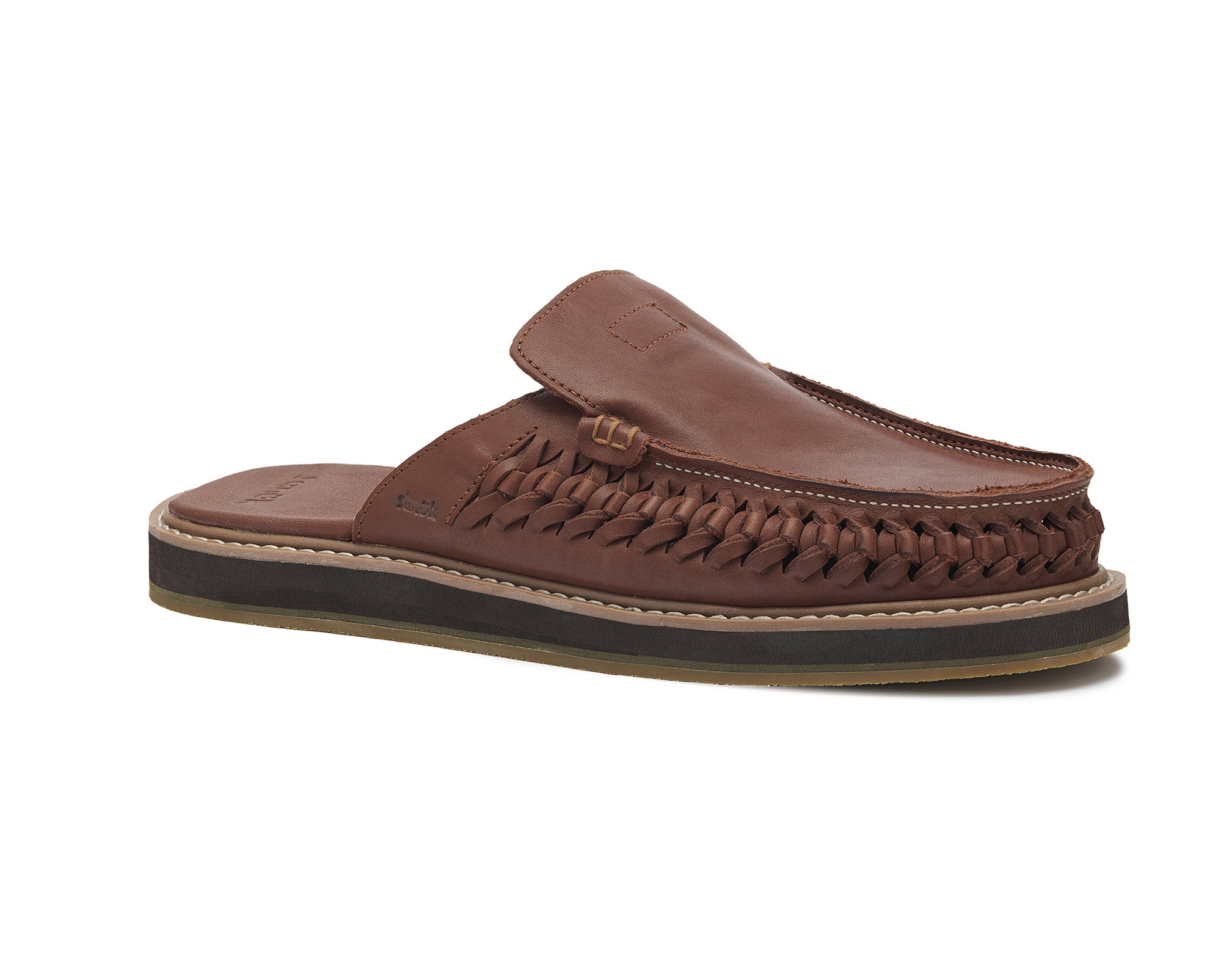 Sanuk You Got My Back Woven mule uomo Brown pelle intrecciata