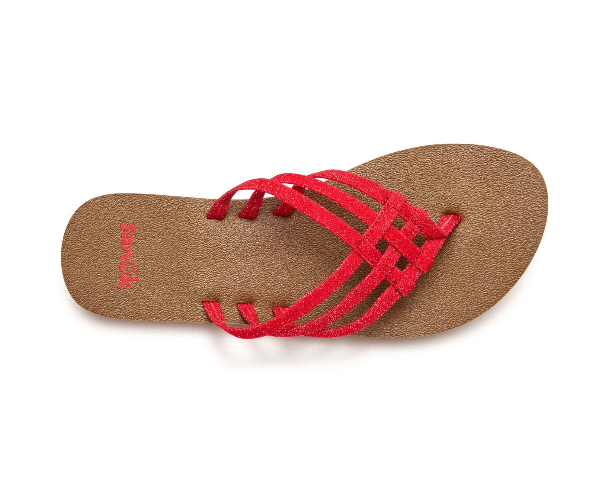 Sanuk Yoga Sandy II Sparkle infradito donna cherry red