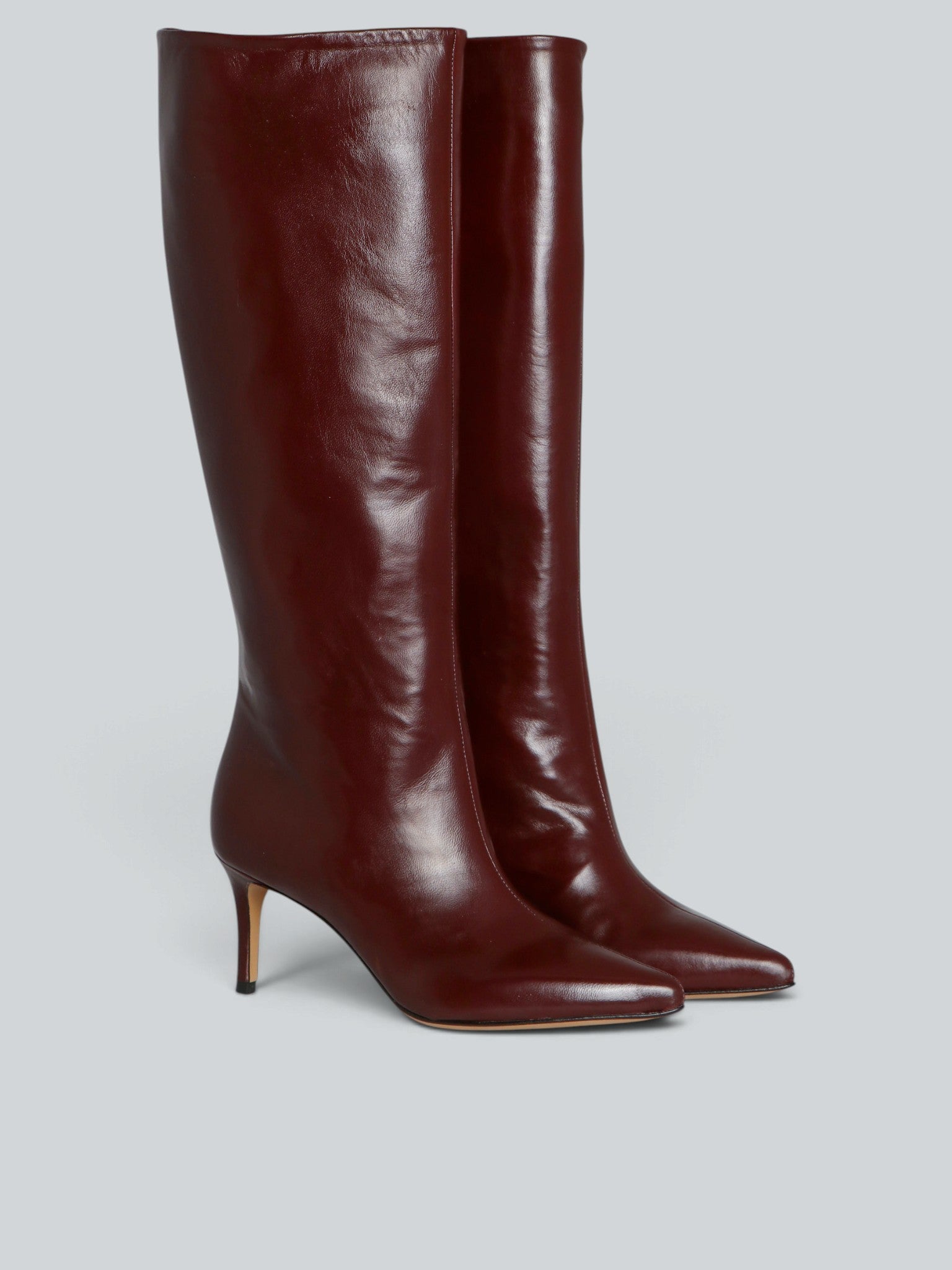 Ovyè Stivali con tacco pelle stivali bordò tacco 8 cm