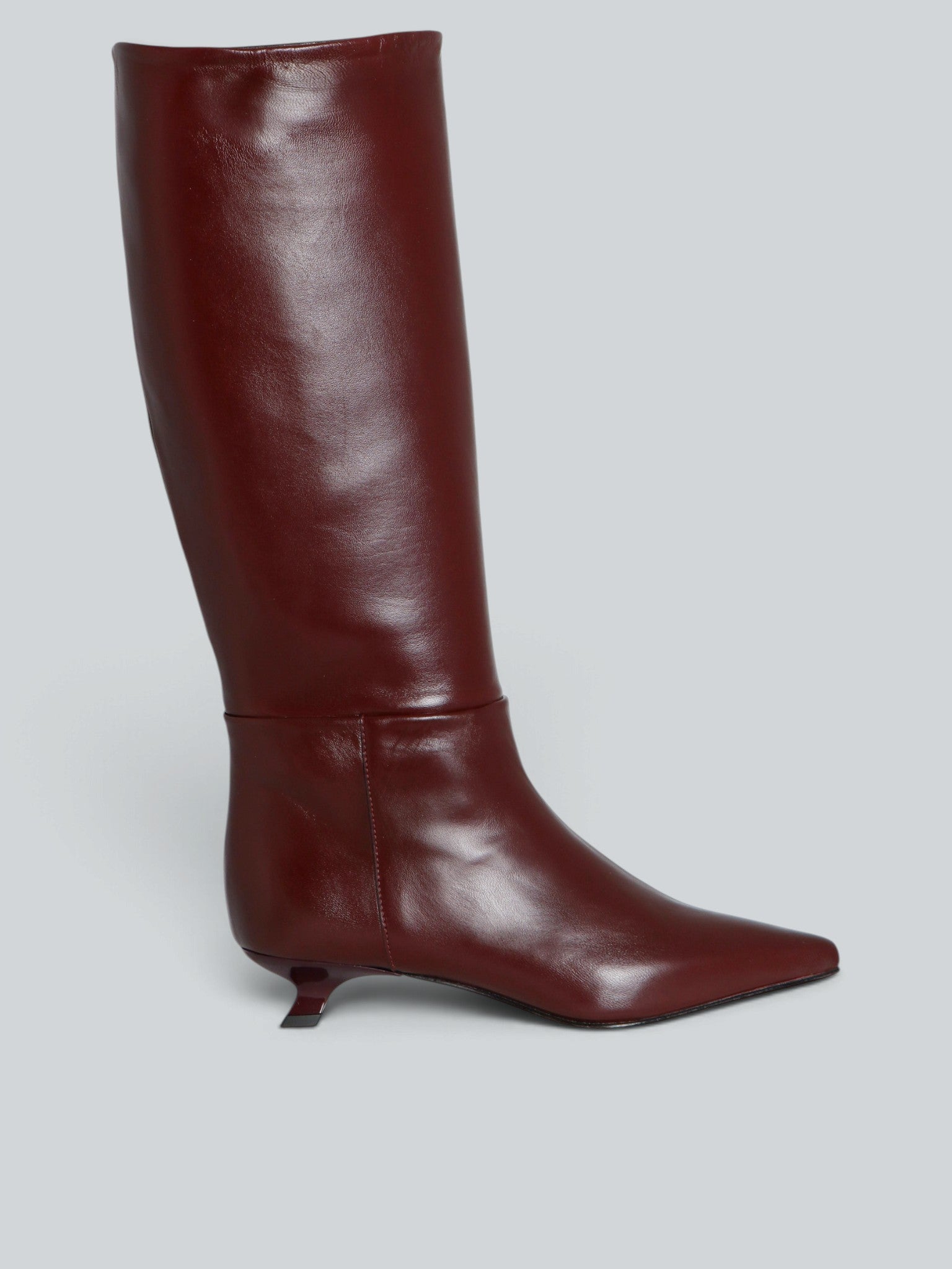 Ovyè Stivali con tacco pelle bordeaux tacco 4 cm