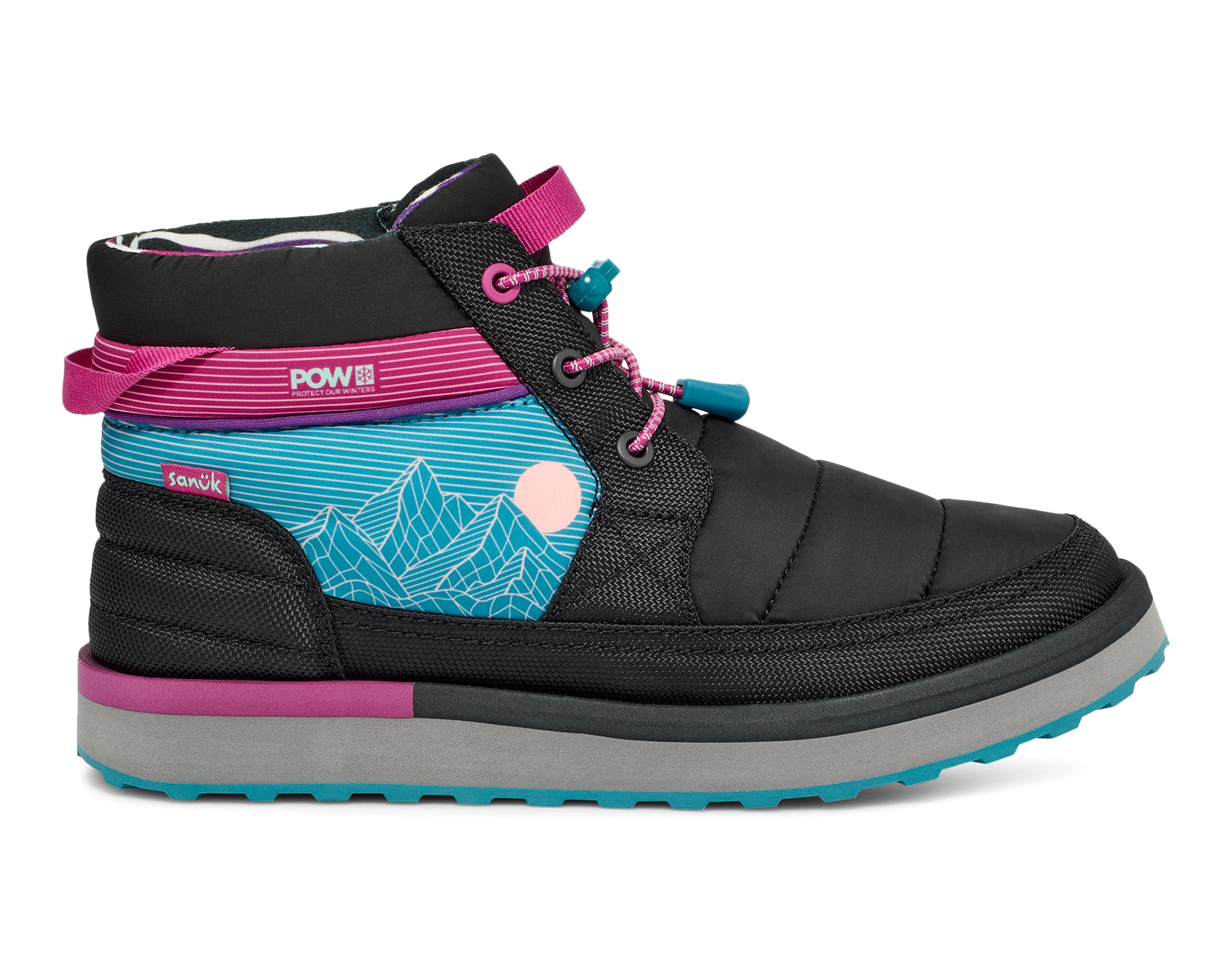 Sanuk Puffy Chiller Mid Pow stivali donna Black Multi invernali