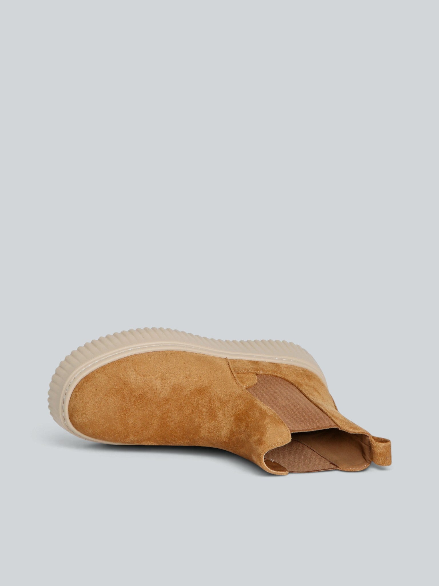Ovyè Chelsea boots platform microfibra camel platform 5 cm