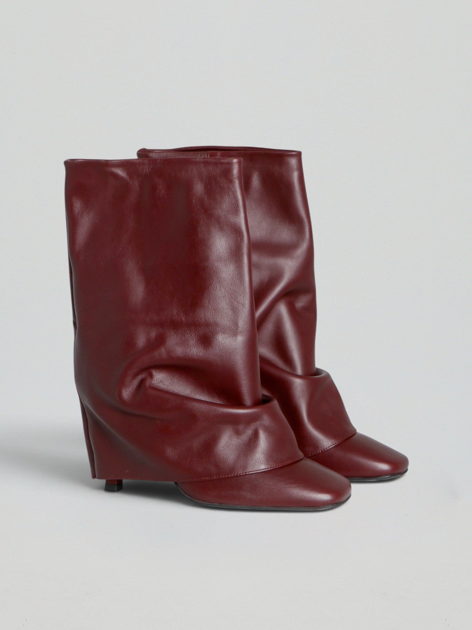 Ovyè Tronchetti con tacco pelle bordeaux 10 cm