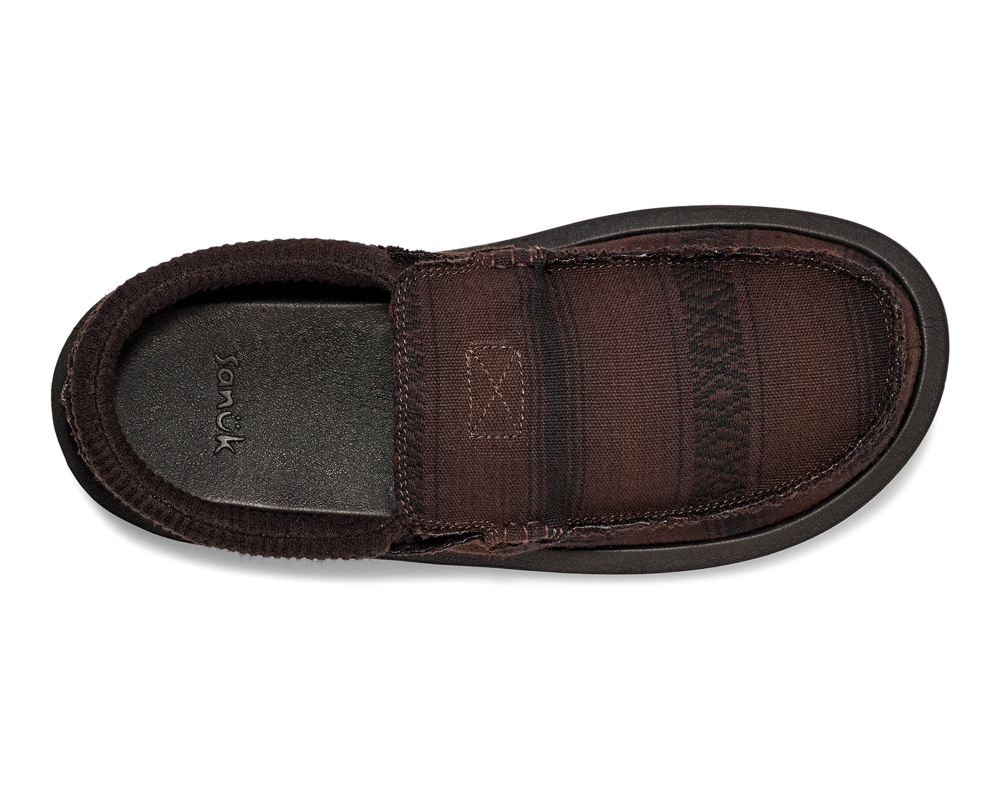 Sanuk Chiba Blanket Slip on uomo tessuto marroni comode