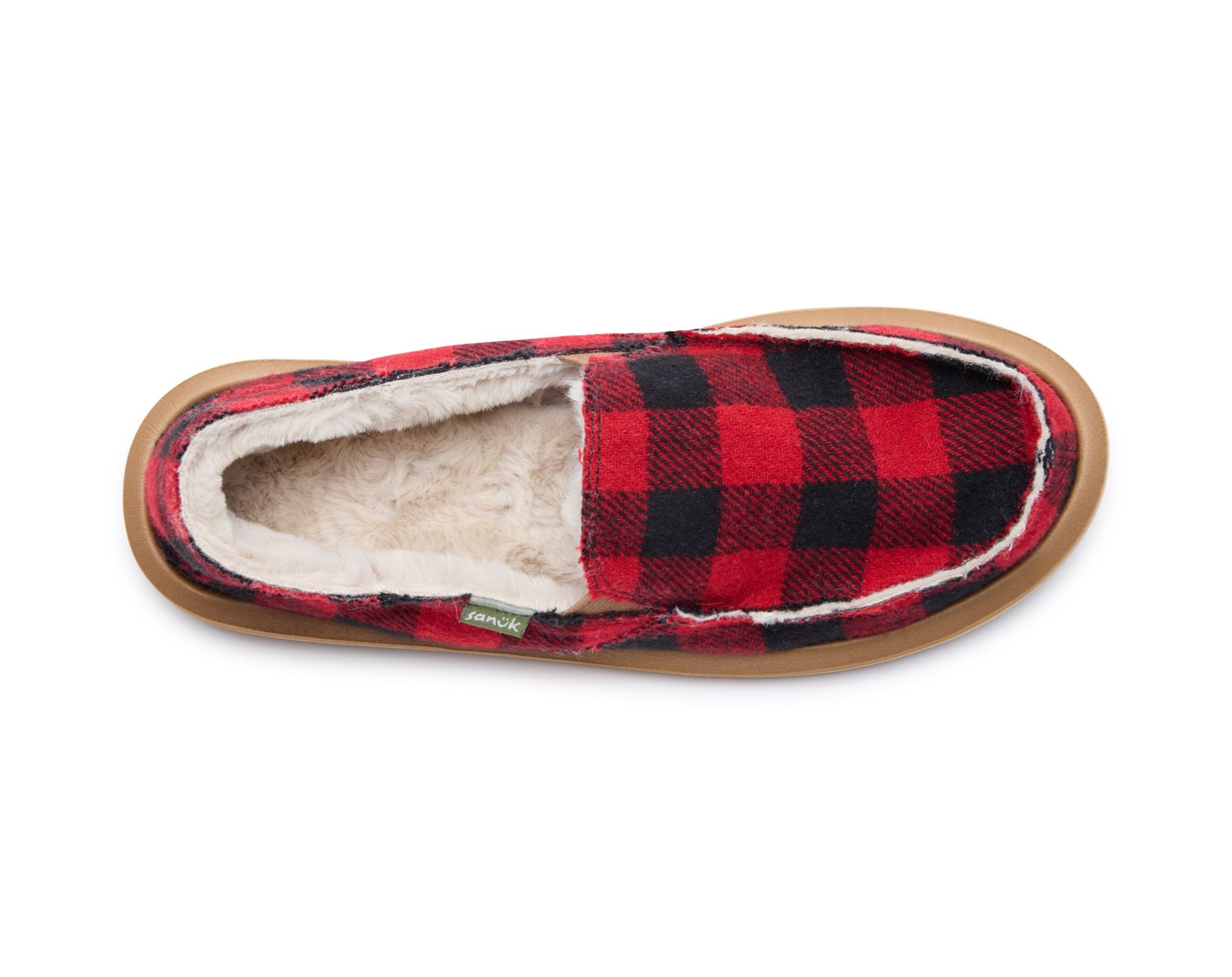 Sanuk Donna Plaid Buffalo Chill slip-on rosse flanella