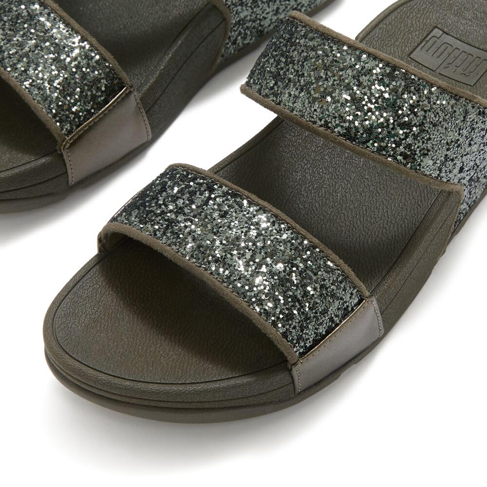 FitFlop Lulu Glitter Ciabatte Slide Donna Nero Cristalli
