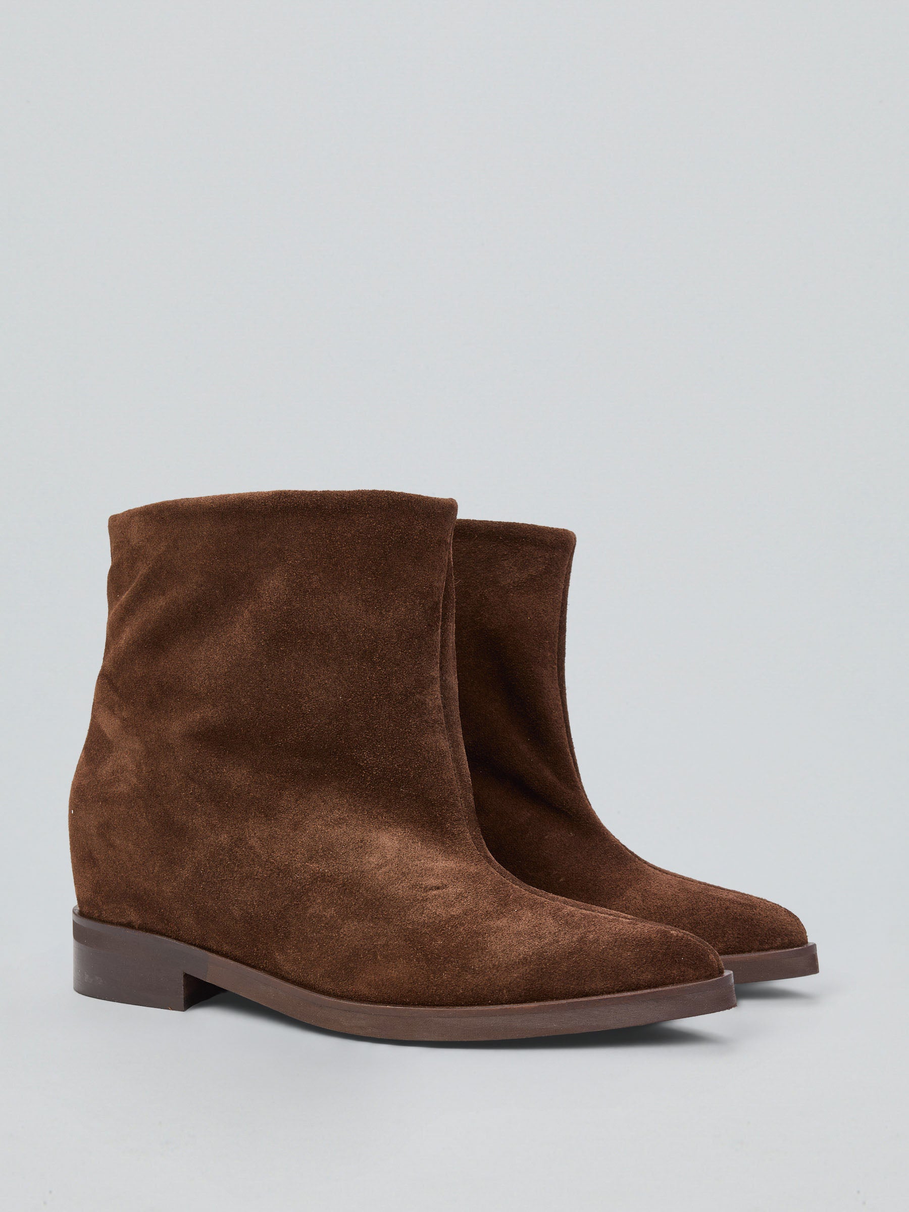 Ovyè Stivaletti camoscio stivaletti moro zeppa interna 3 cm