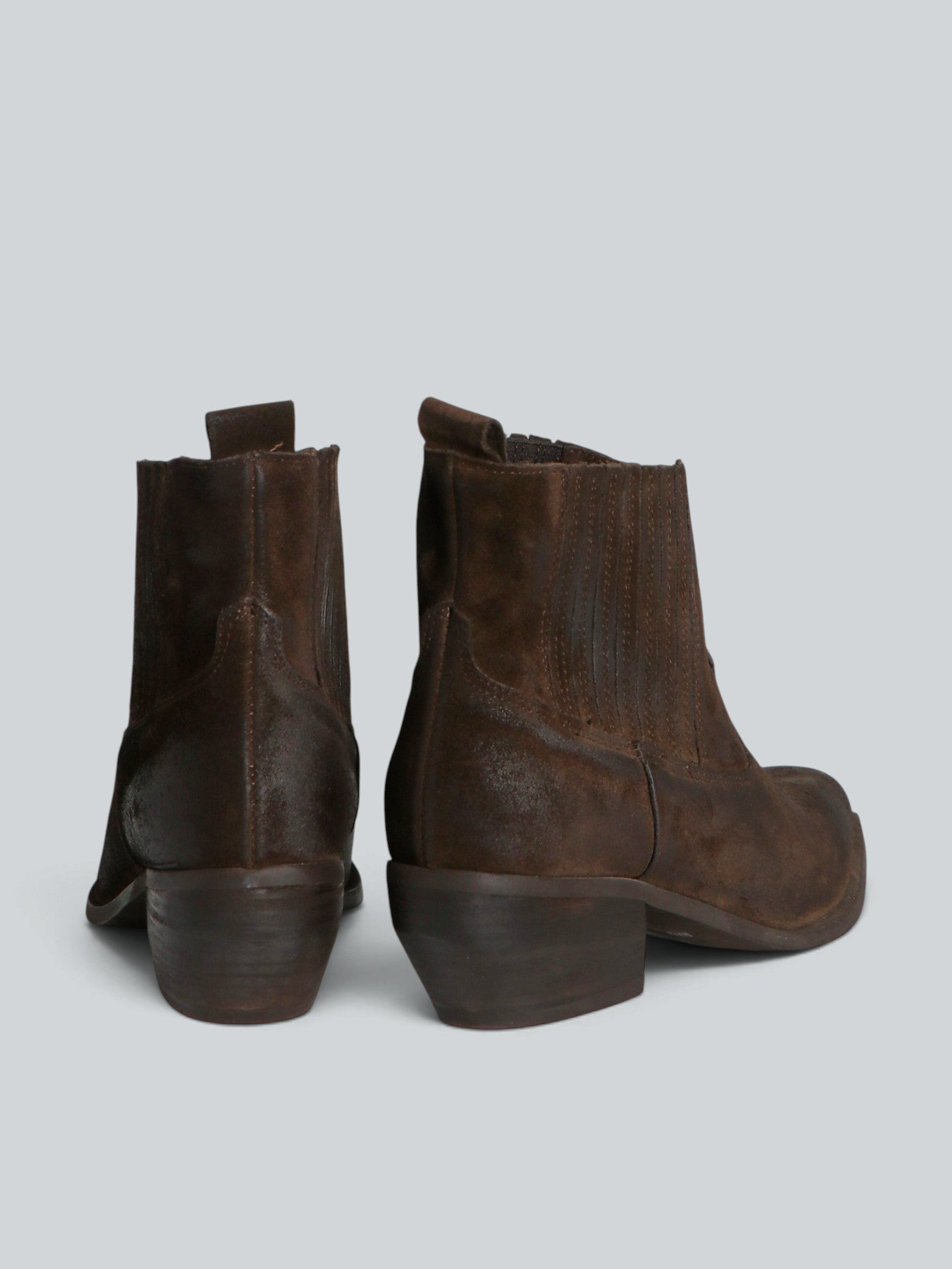 Ovyè Stivali con tacco Texanini in camoscio moro tacco 5 cm