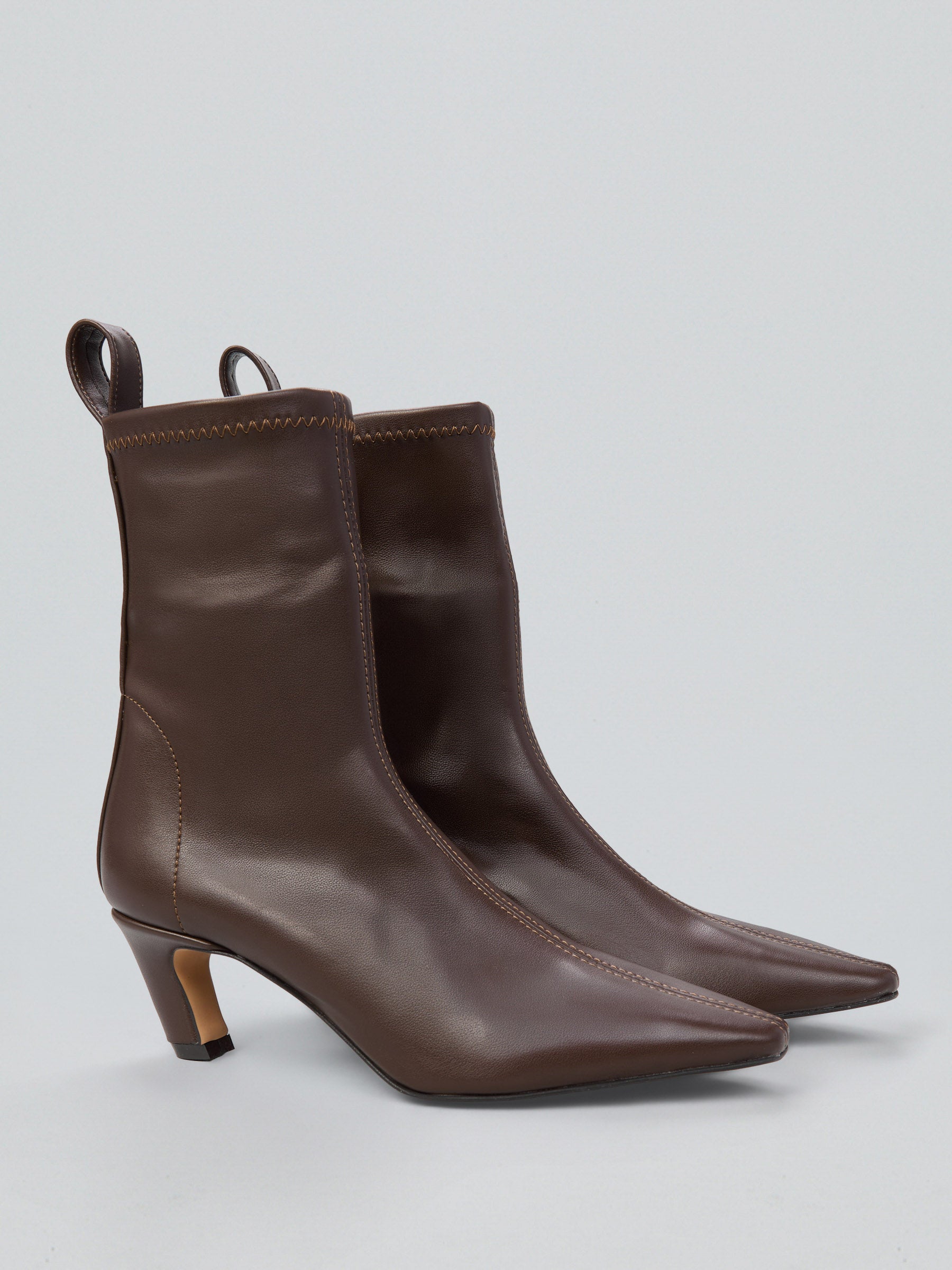 Ovyè Tronchetti con tacco stretch ecopelle moro tacco 5 cm