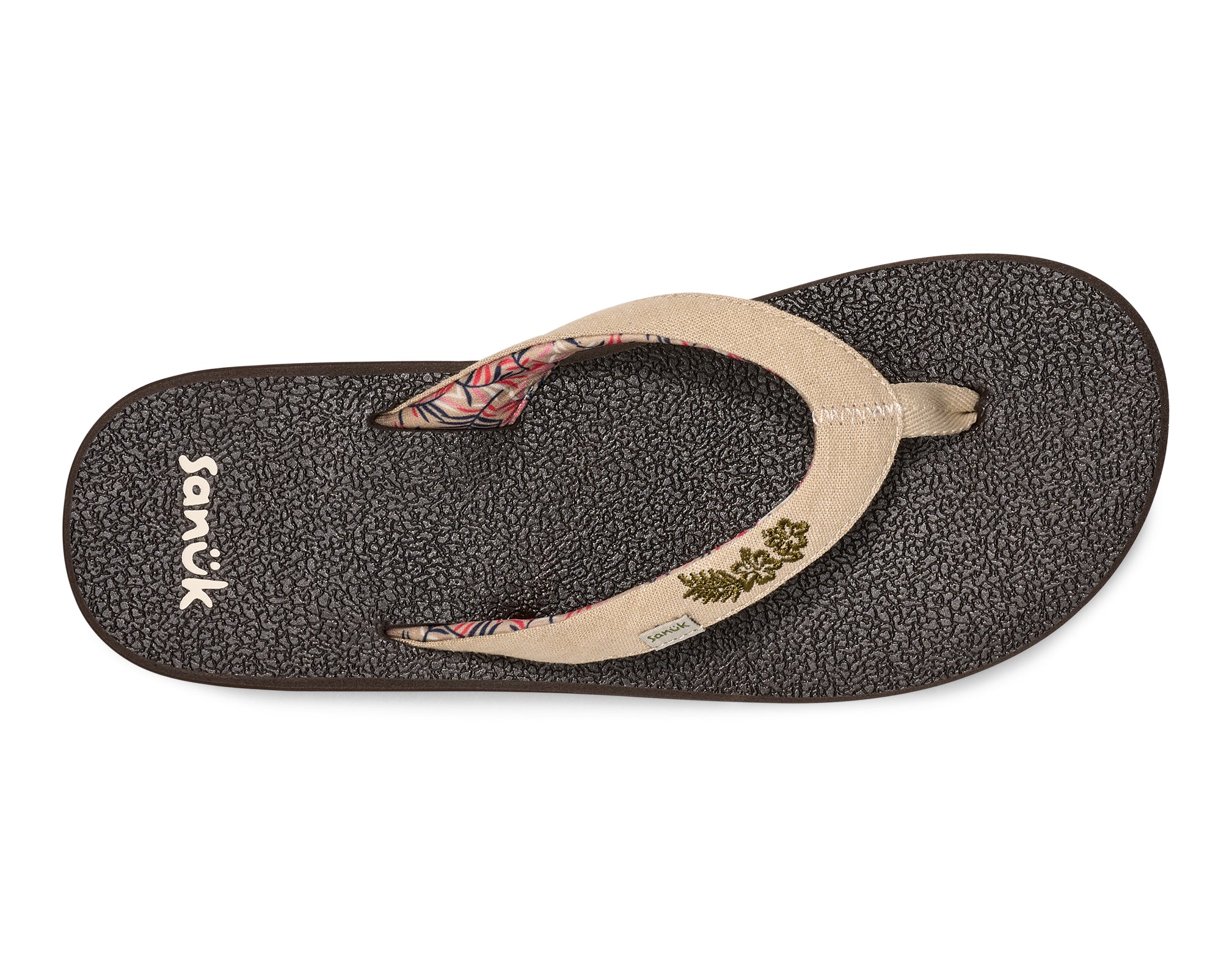 Sanuk Yoga Paradise II Sandali Nero Ricamo Floreale