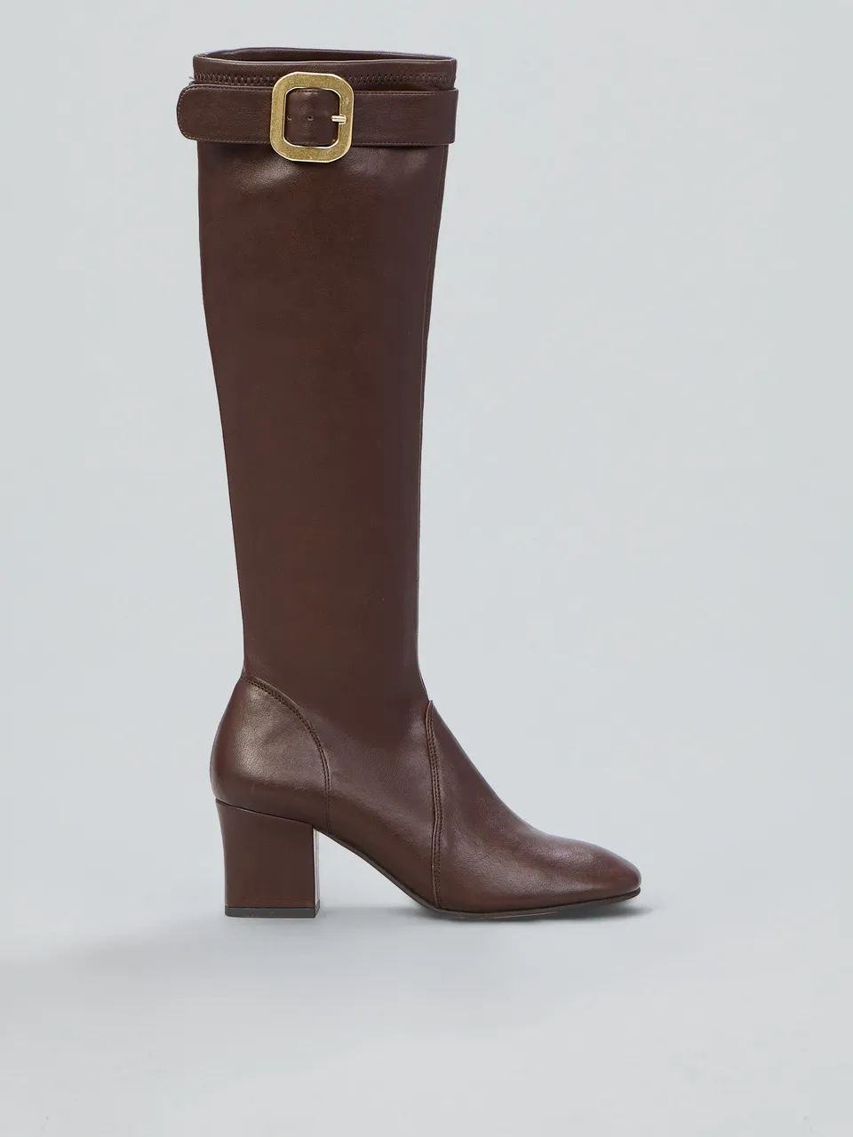 Ovyè Stivali con tacco stretch marrone tacco 6 cm