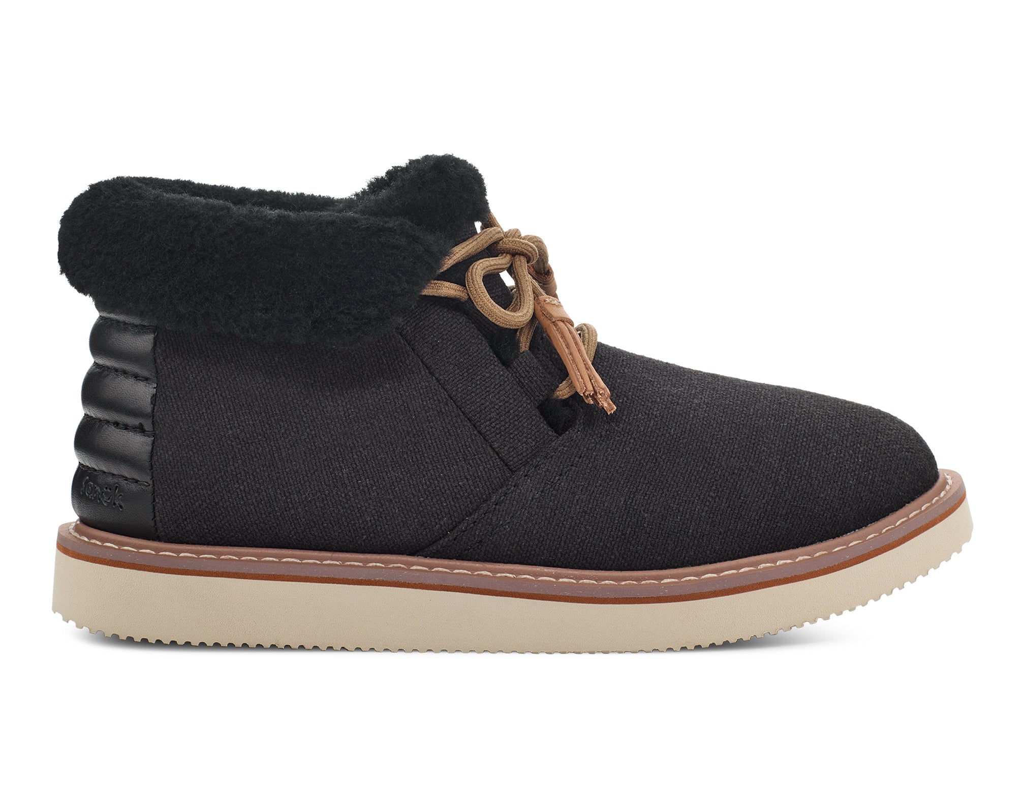 Sanuk Cozy Vibe Mid stivali donna Nero in lana