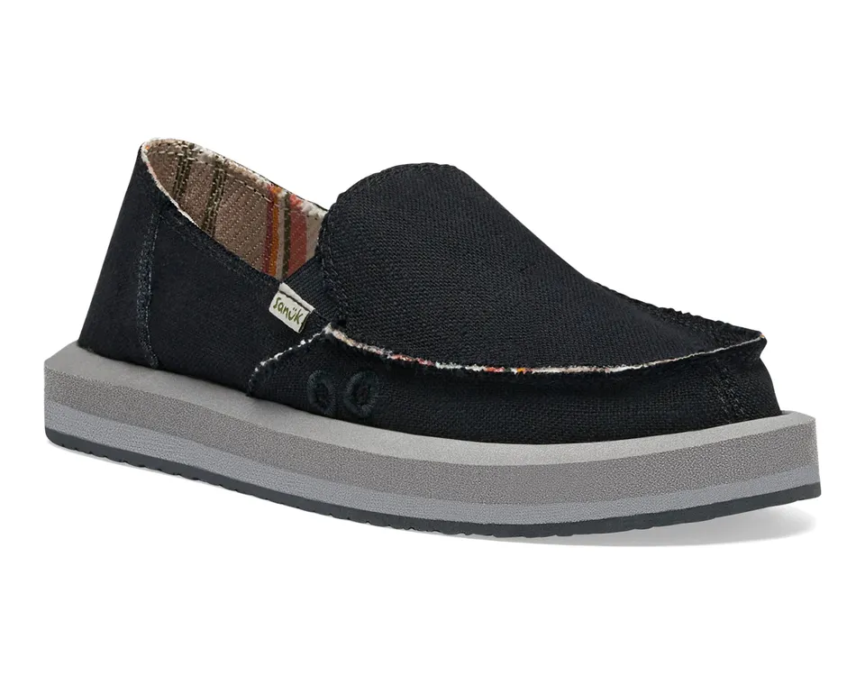Sanuk Donna ST Hemp Slip-On Donna Nero Canapa