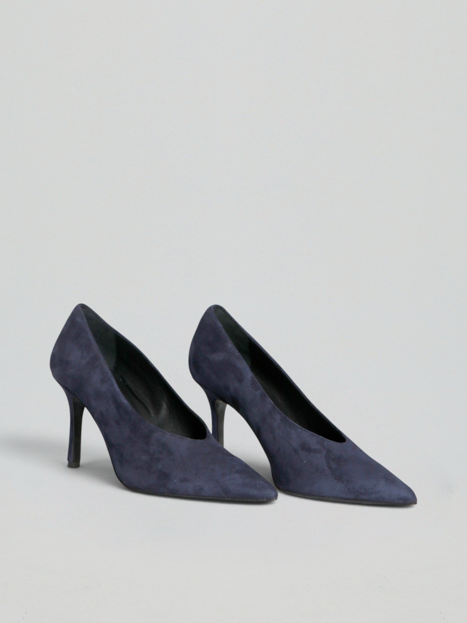 Ovyè Décolleté in camoscio décolleté blu tacco 8 cm