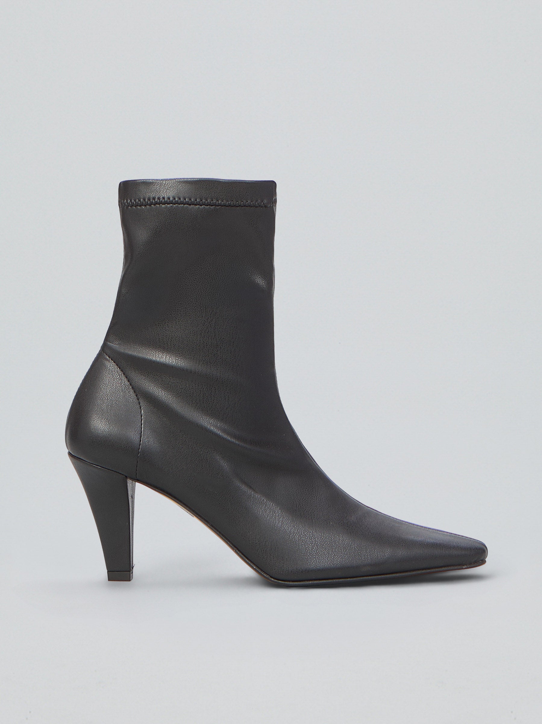 Ovyè Tronchetti con tacco stretch pelle tronchetti neri tacco 8 cm