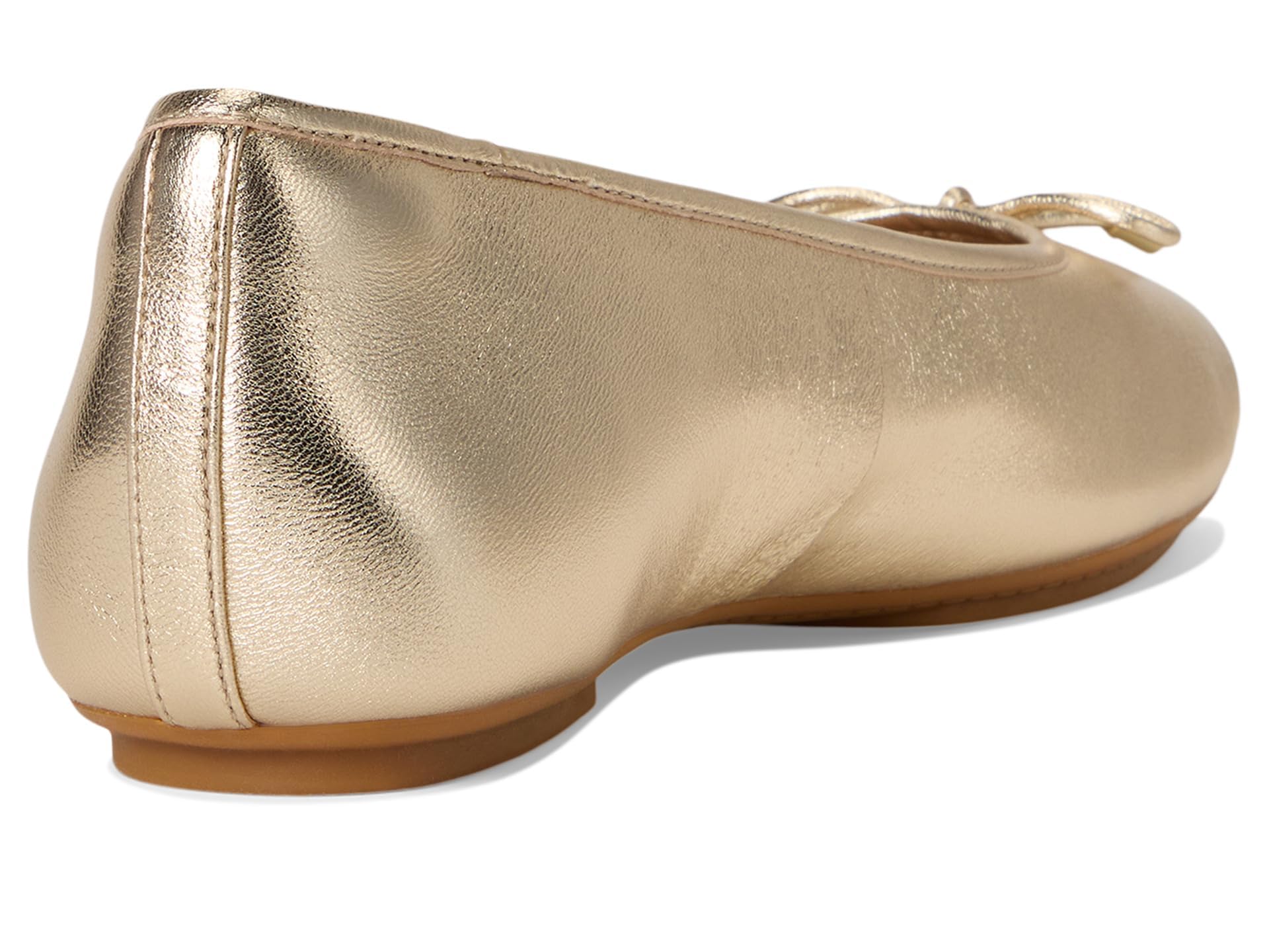 FitFlop Delicato Bow Soft Metallic-Leather Ballerine Argento