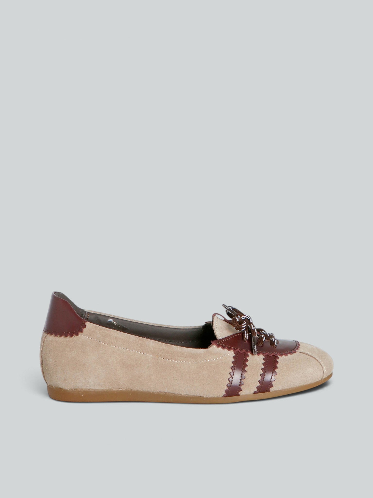 Ovyè Ballerine camoscio cocco-bordo 38 tacco 1 cm