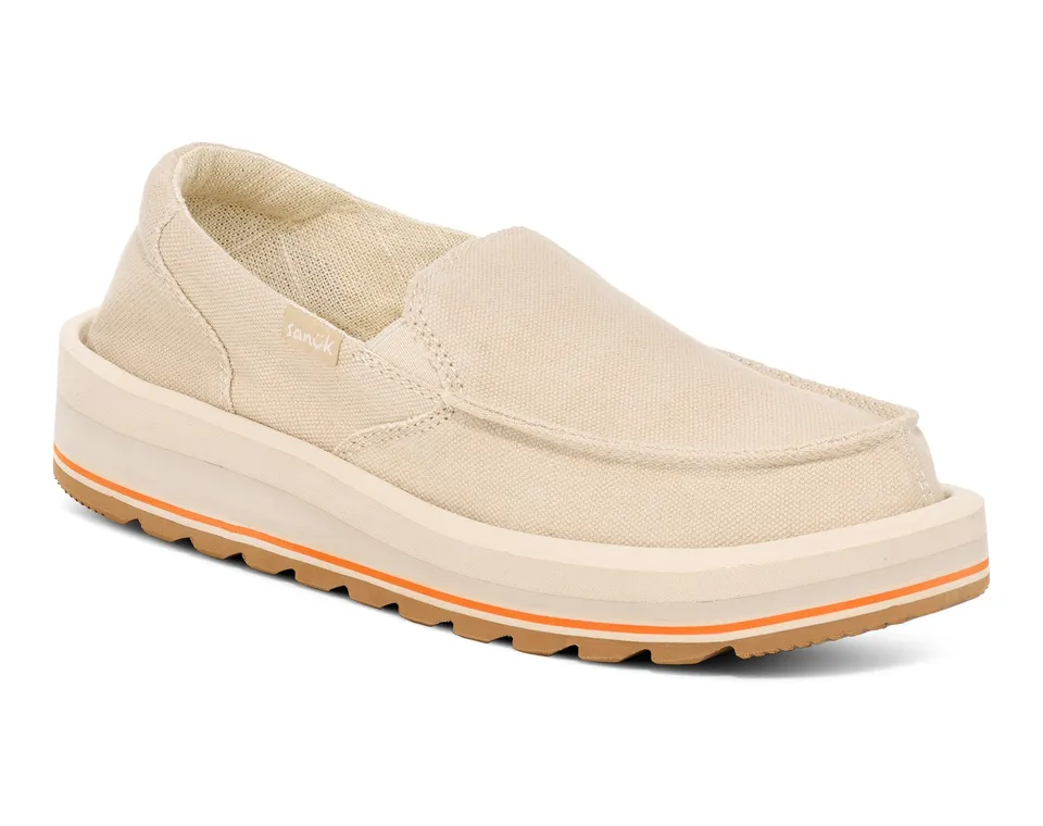 Sanuk Donna Mesa Scarpe Slip On Brown Rice cotone