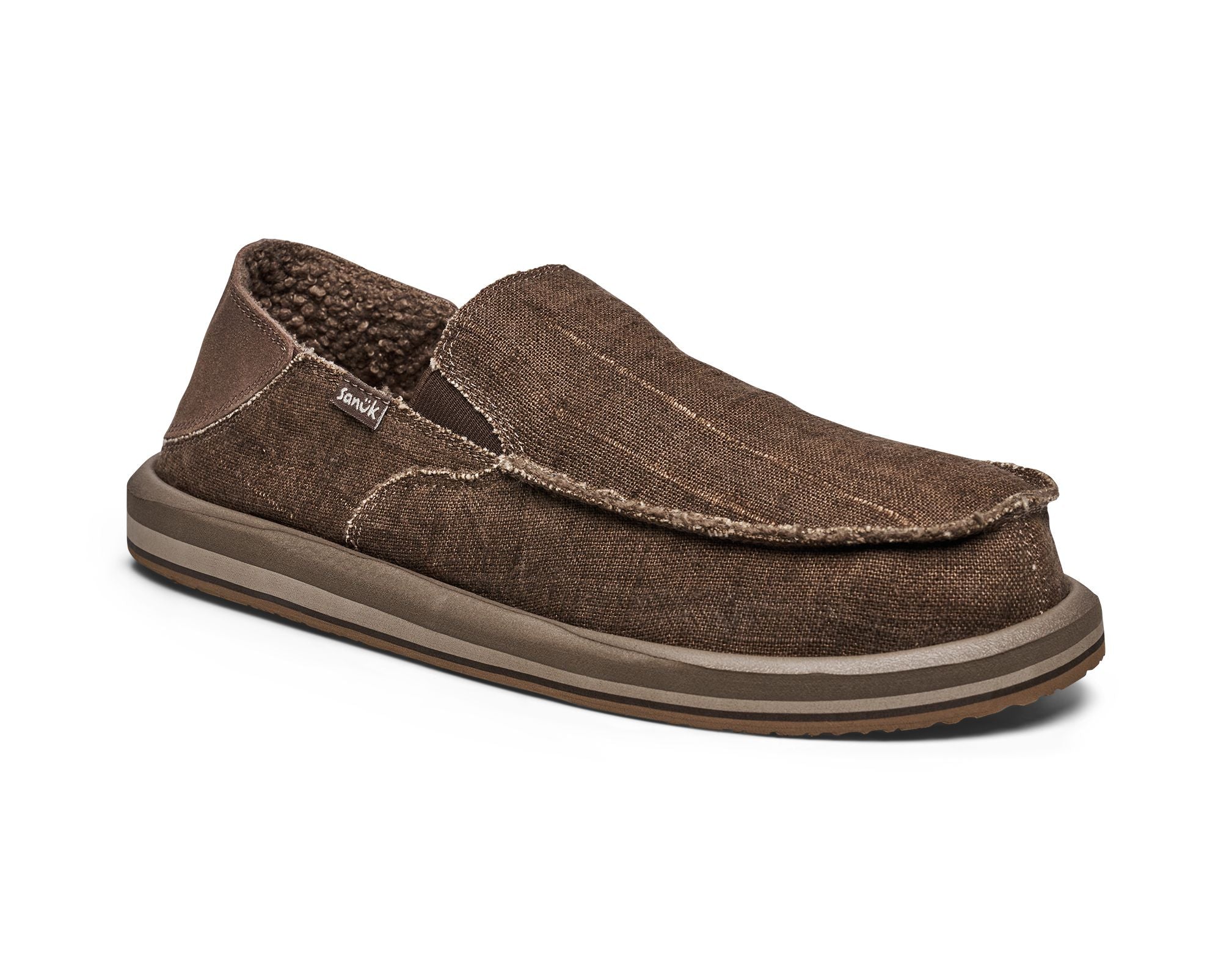 Sanuk Donny Novelty Chill slip on uomo Pinecone pelliccia sintetica