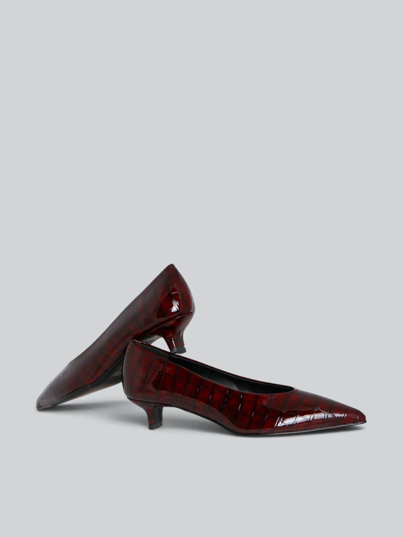 Ovyè Décolleté bordeaux ecopelle stampa cocco tacco 3 cm