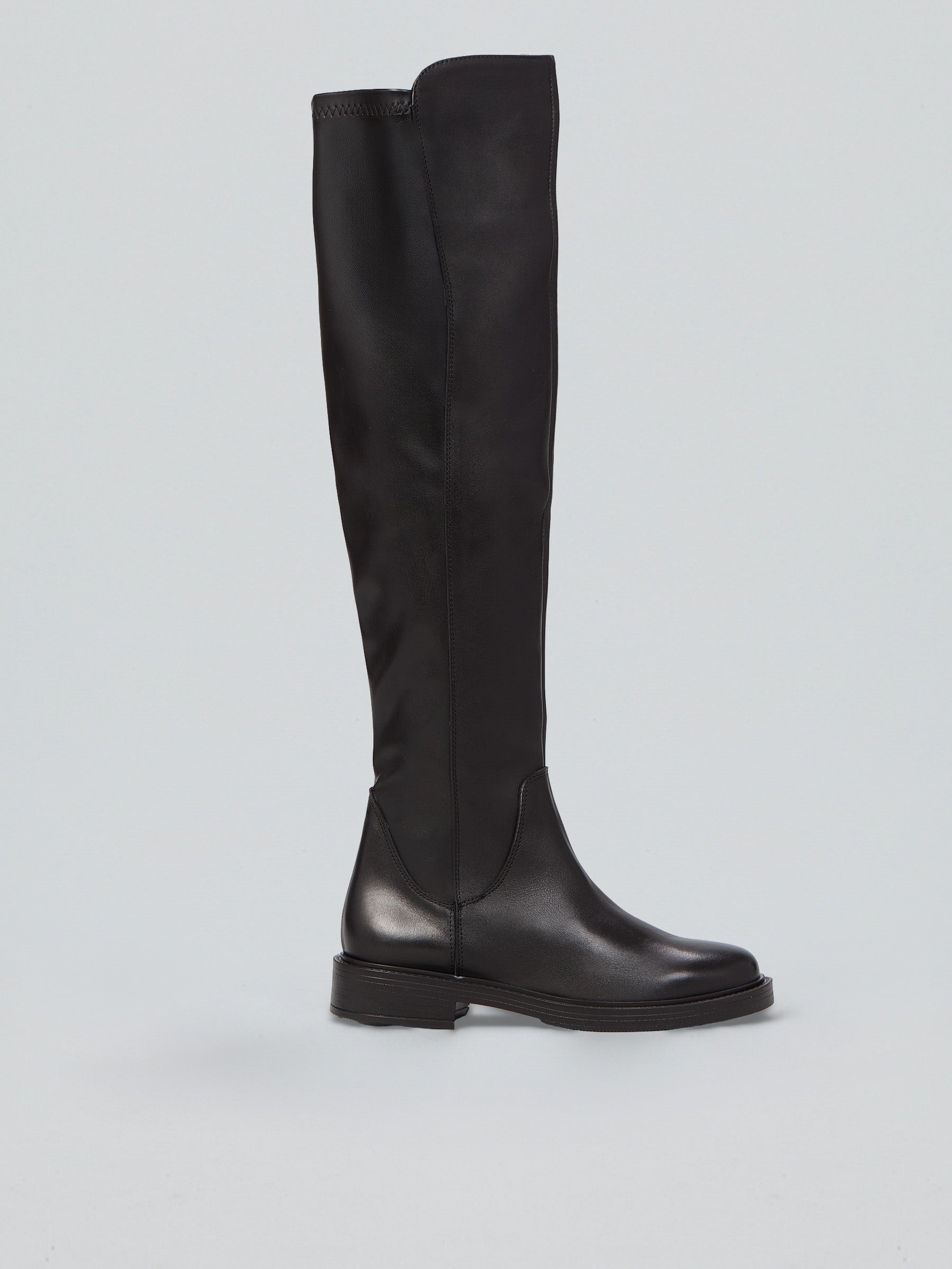 Ovyè Stivali con tacco stretch pelle neri 3 cm