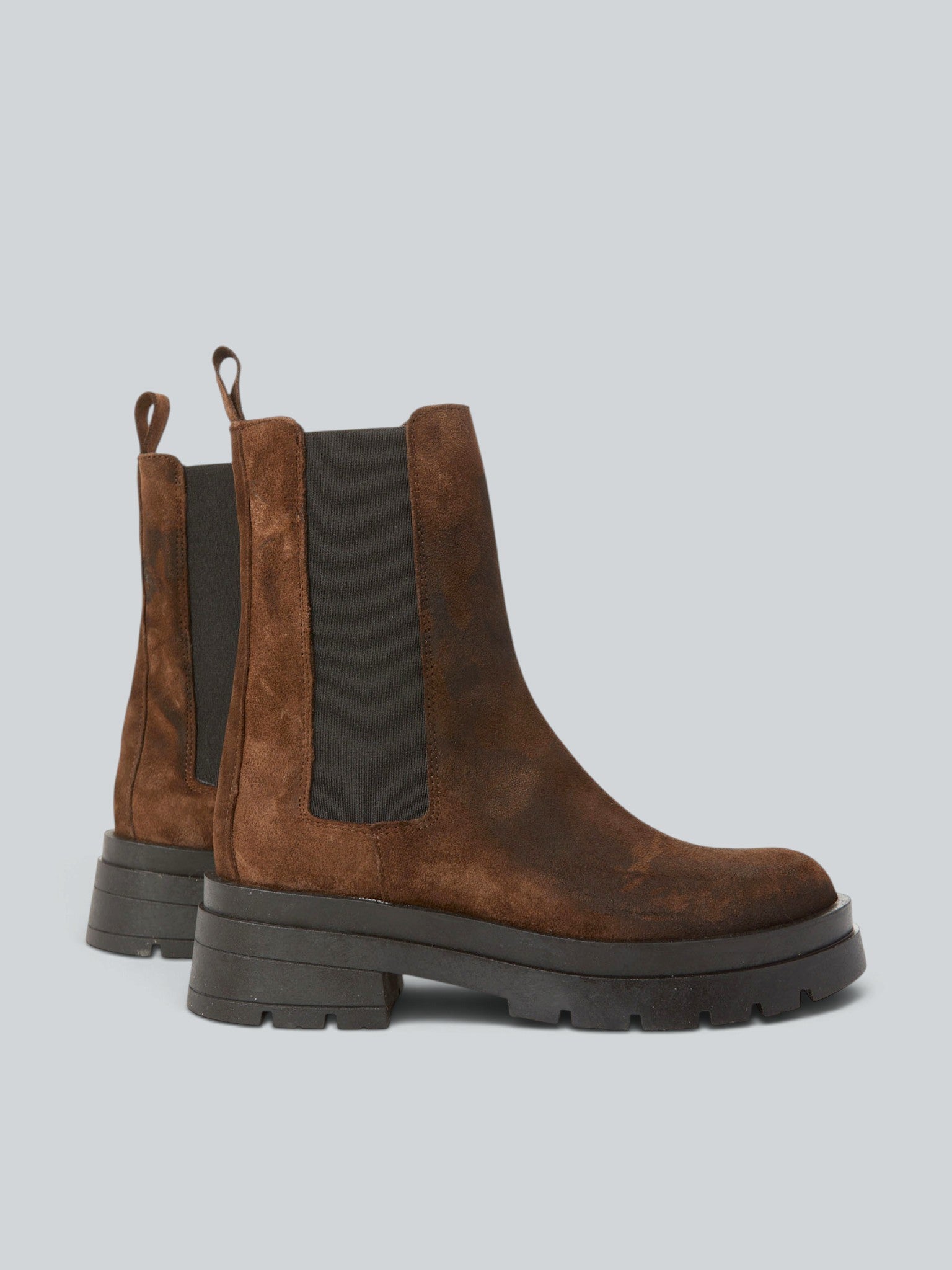 Ovye Stivali con tacco Chelsea boot camoscio moro