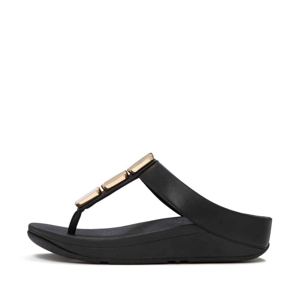 FitFlop Lulu Glossy Button Sandali Donna 39 EU Nero Comodi
