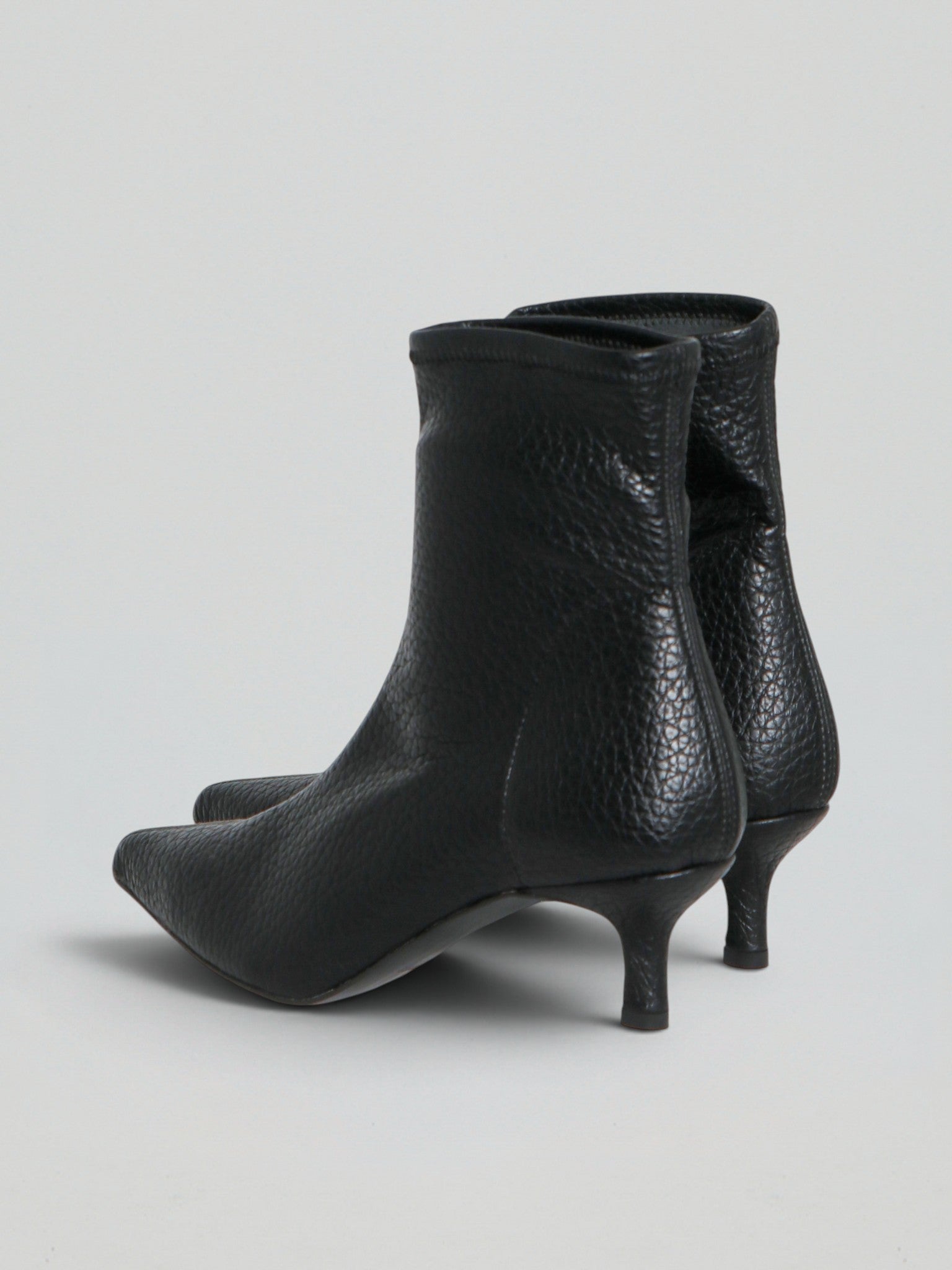 Ovyè Tronchetti tacco stretch ecopelle neri tacco 5 cm