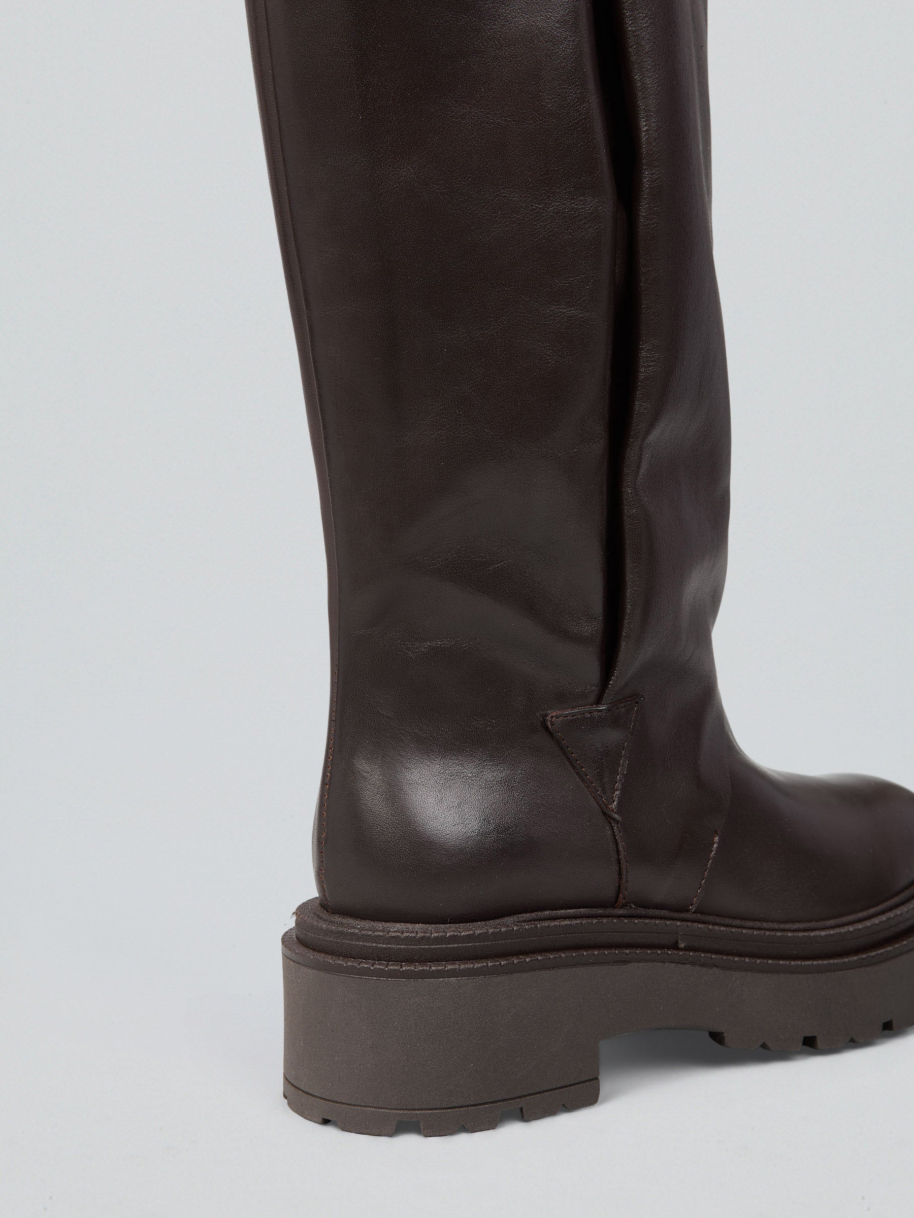 Ovyè Stivali con Tacco Stivali Pelle Moro Tacco 4 cm