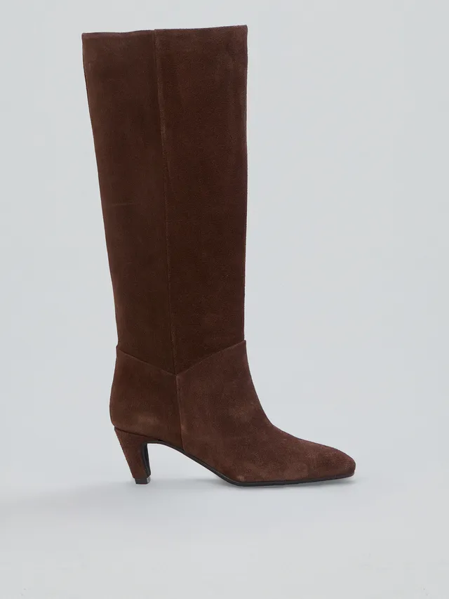 Ovyè Stivali camoscio stivali moro tacco 7 cm
