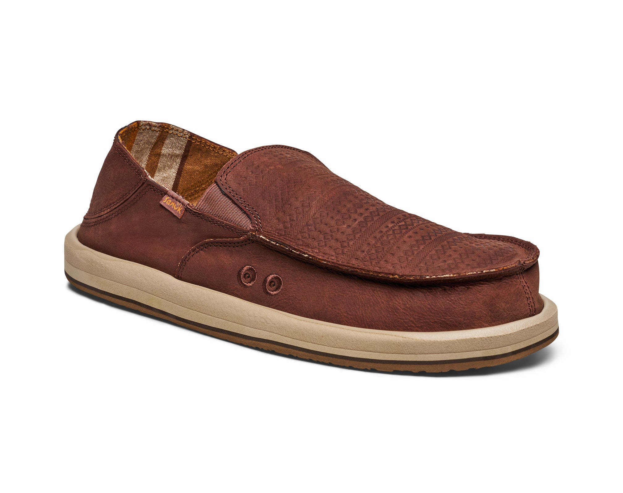 Sanuk Donny Novelty Leather slip on uomo Clove pelle