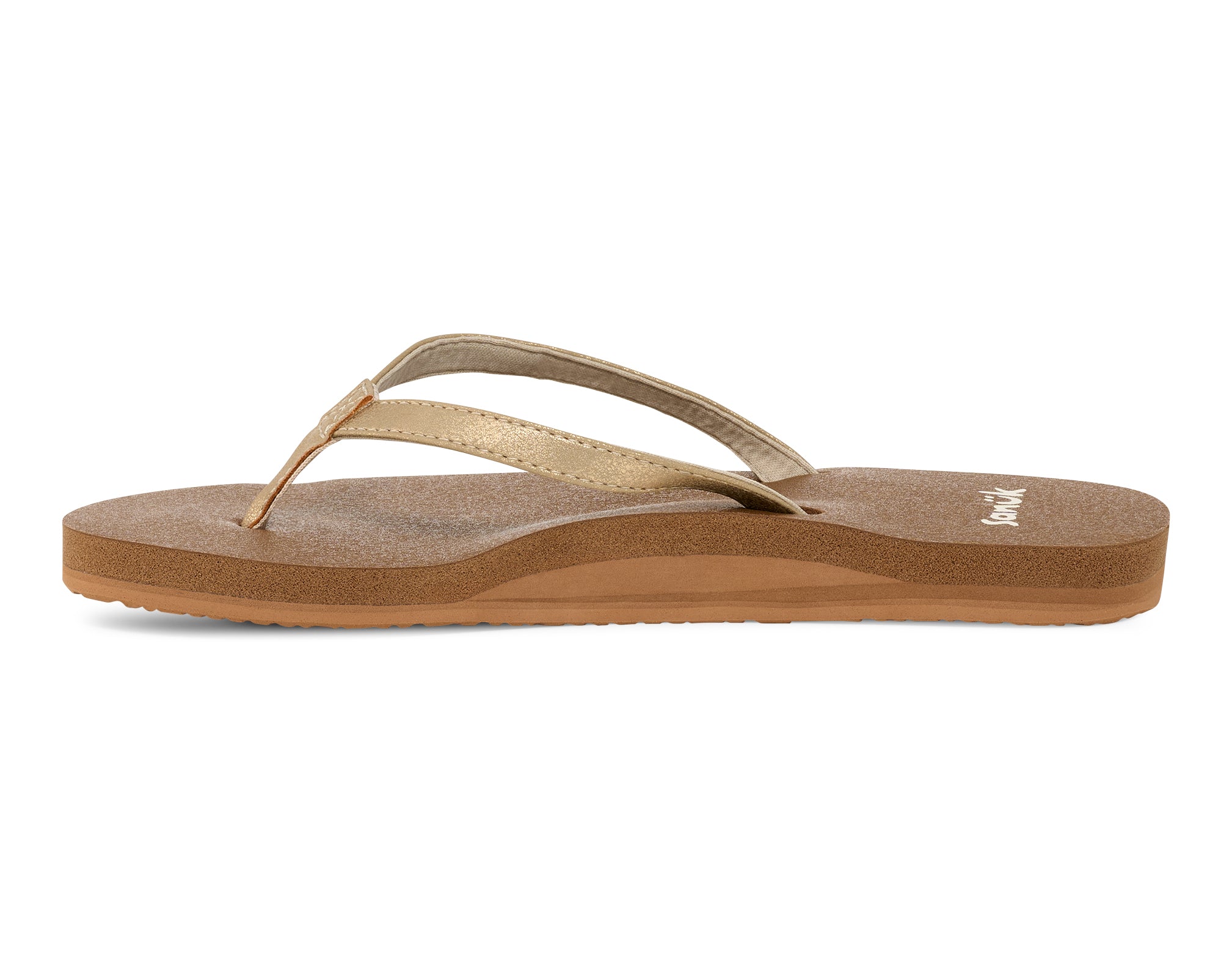 Sanuk Yoga Joy II Shimmer infradito donna champagne memory foam