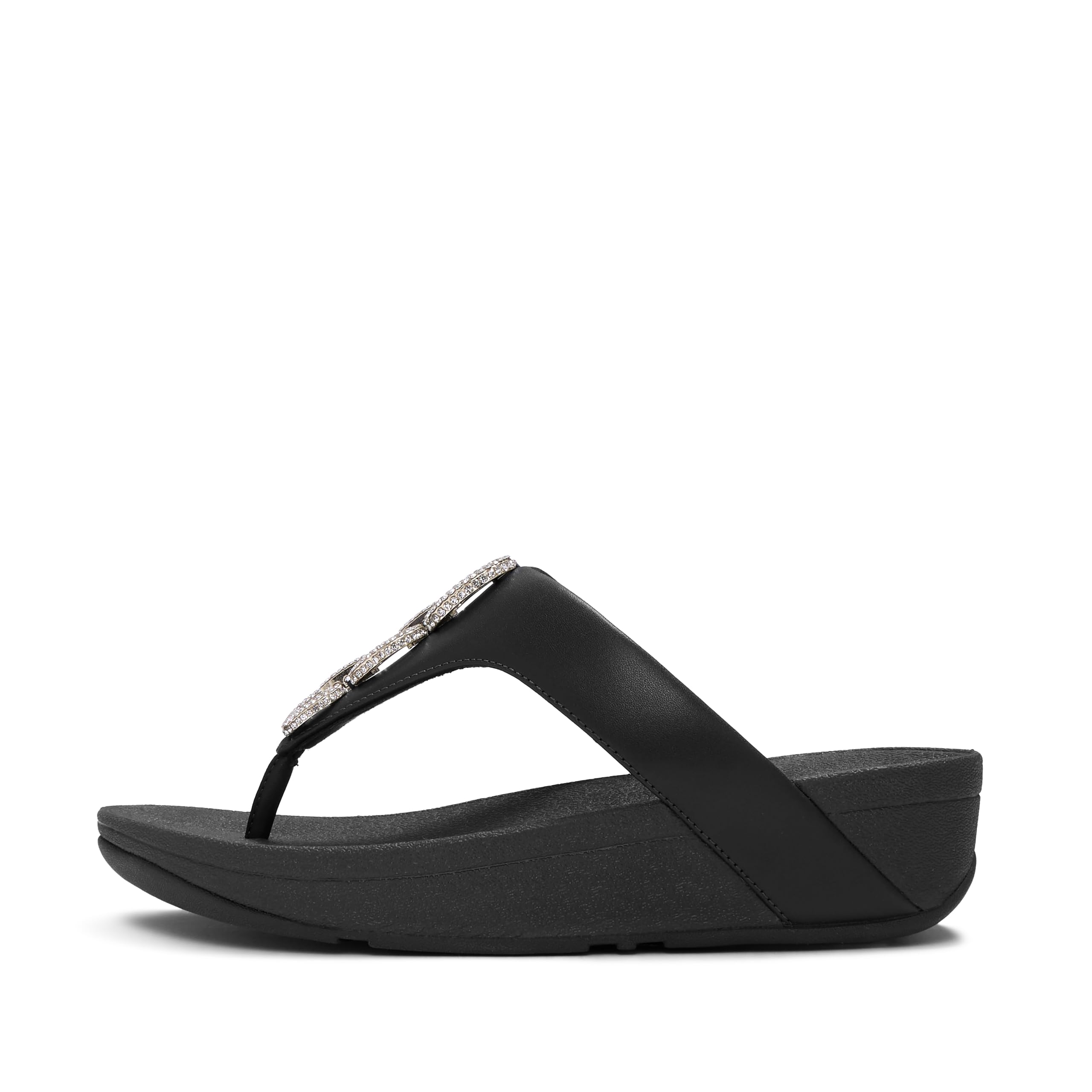 FitFlop Flowrise Crystal Toe-Post sandali donna nero