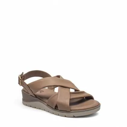 Cinzia Soft Sandalo Pelle Sahara zeppa donna