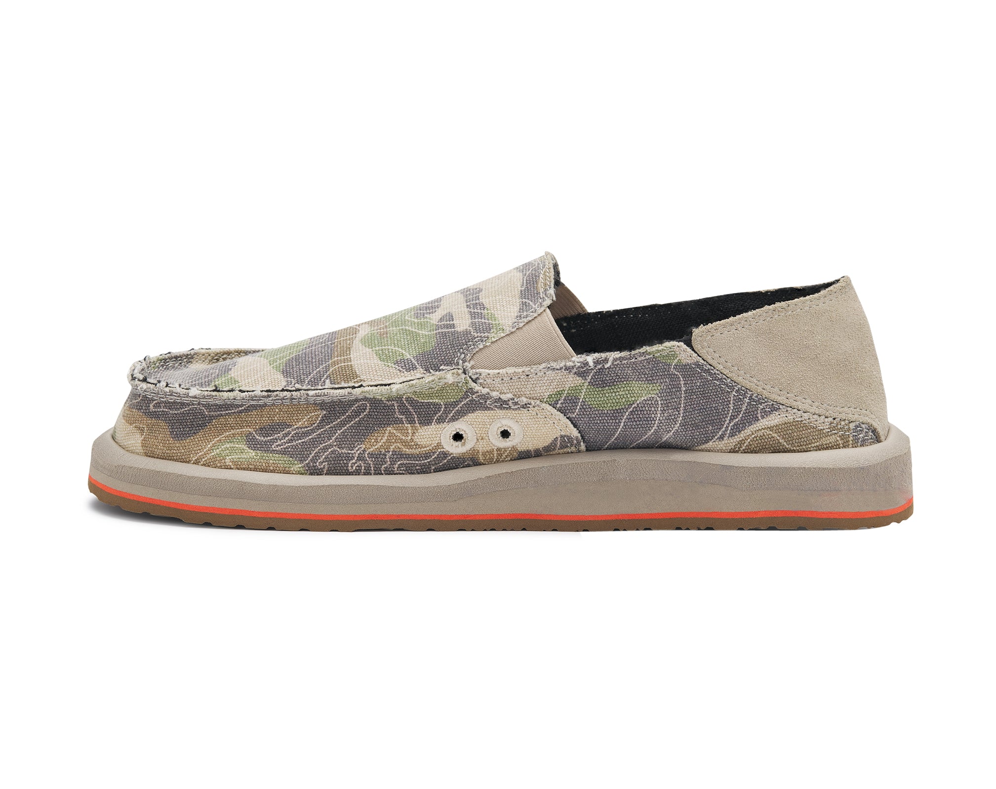 Sanuk Donny Novelty scarpe uomo slip-on tela cotone