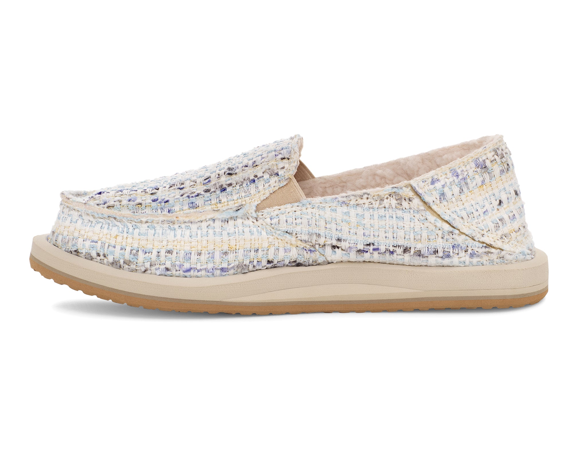 Sanuk Donna Tweed Chill slip on donna white multi tweed