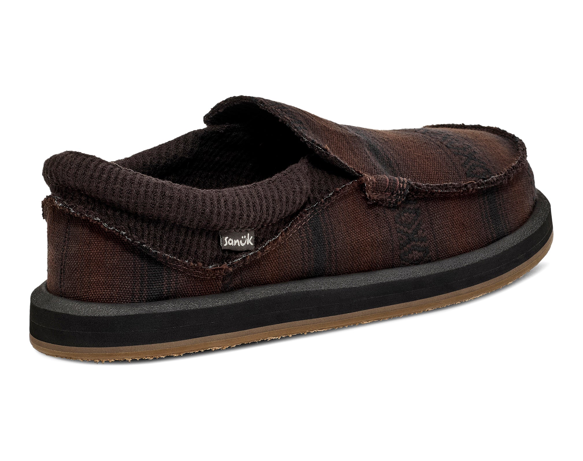 Sanuk Chiba Blanket Slip on uomo tessuto marroni comode