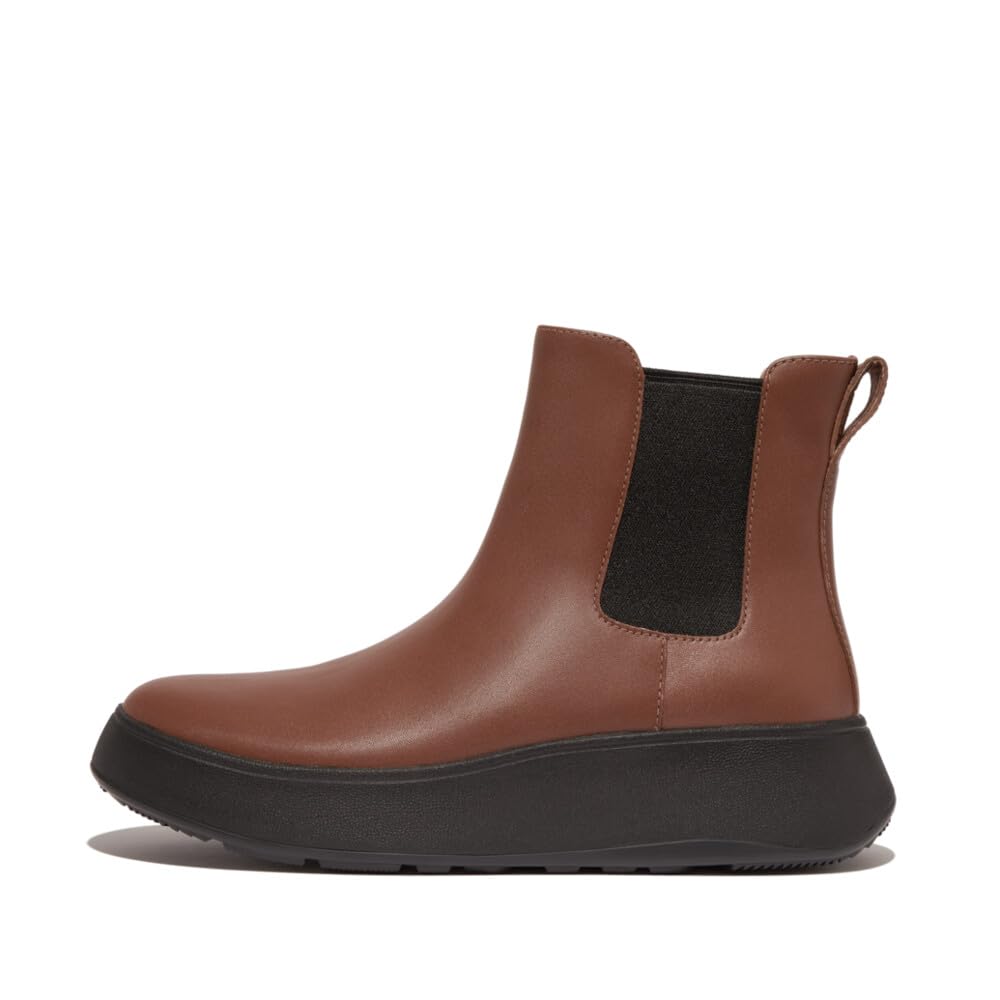 FitFlop F-mode Flatform Stivali Chelsea Donna Nero Pelle