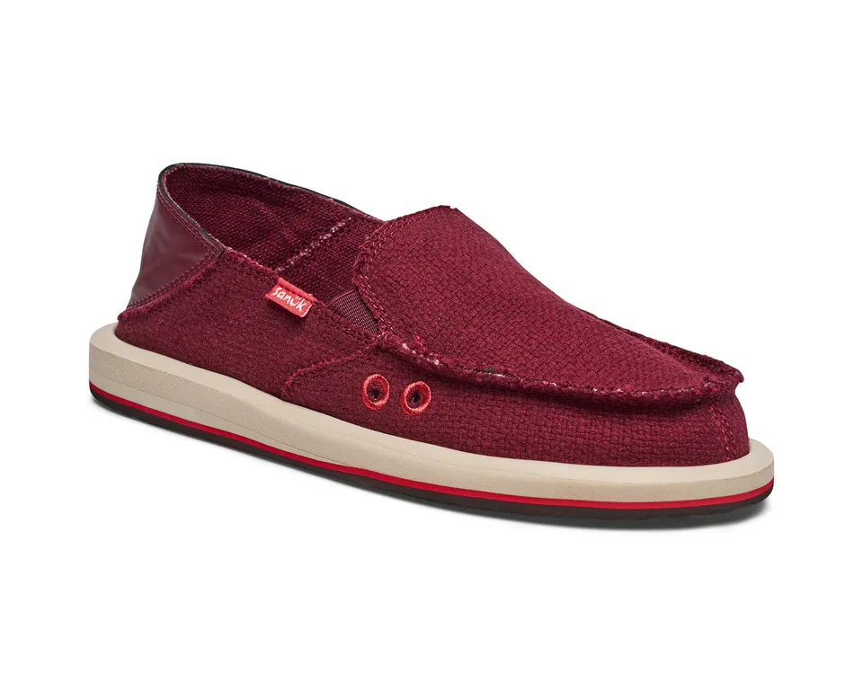Sanuk Donna Novelty slip on donna Windsor Wine jacquard