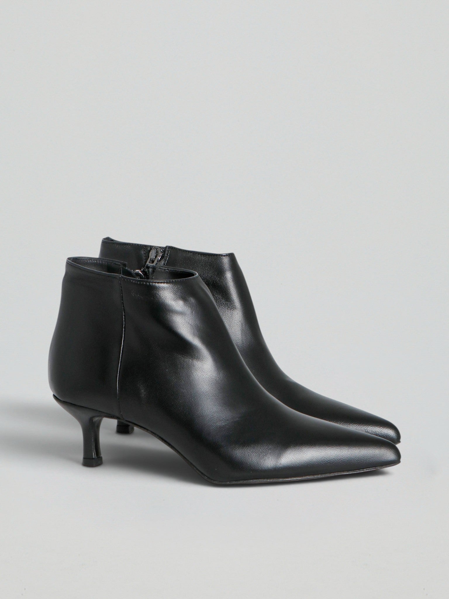 Ovyè Tronchetti pelle tronchetti neri tacco 4 cm zip