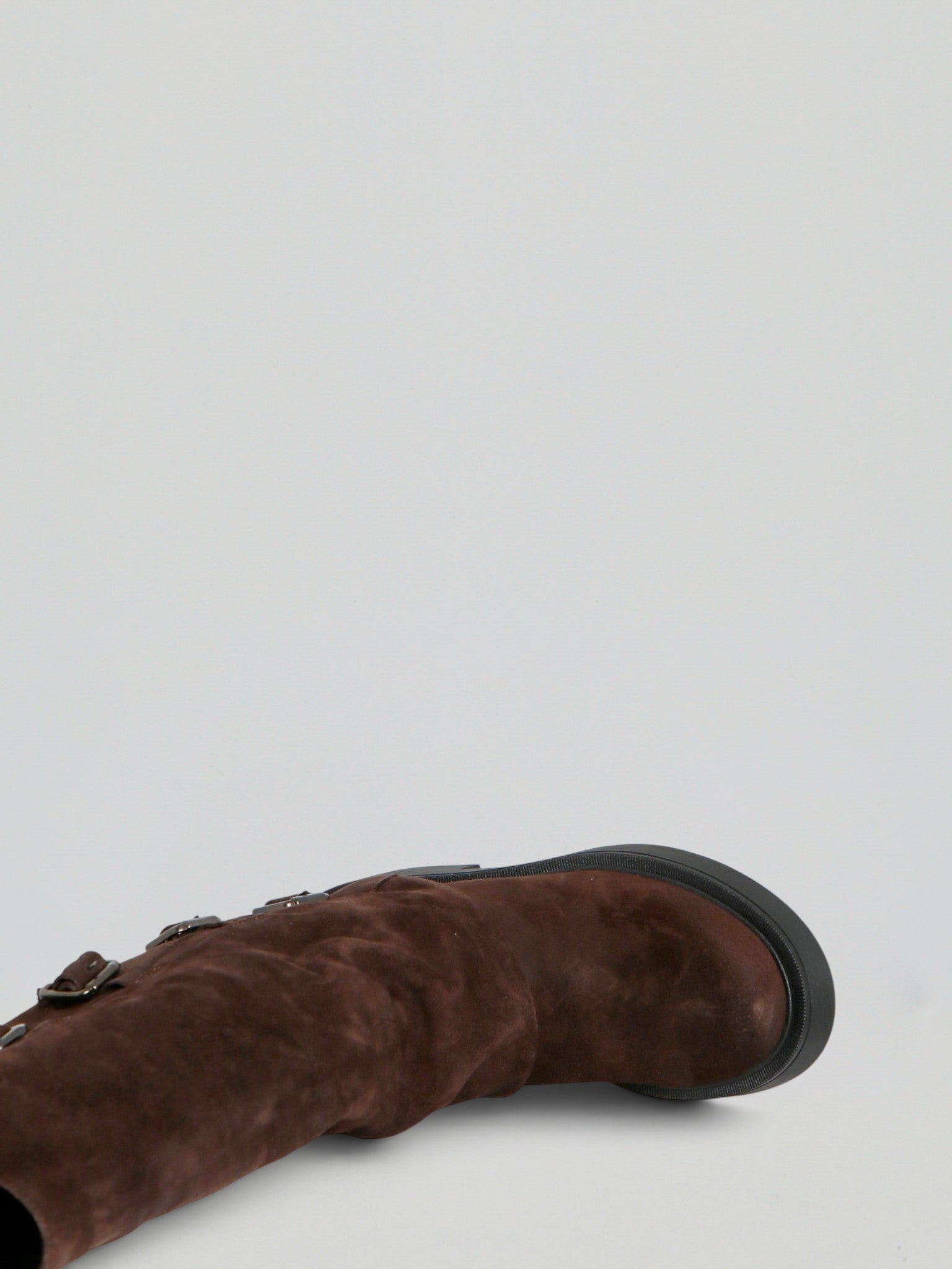 Ovyè Stivali in camoscio stivali moro fibbie tacco 4 cm